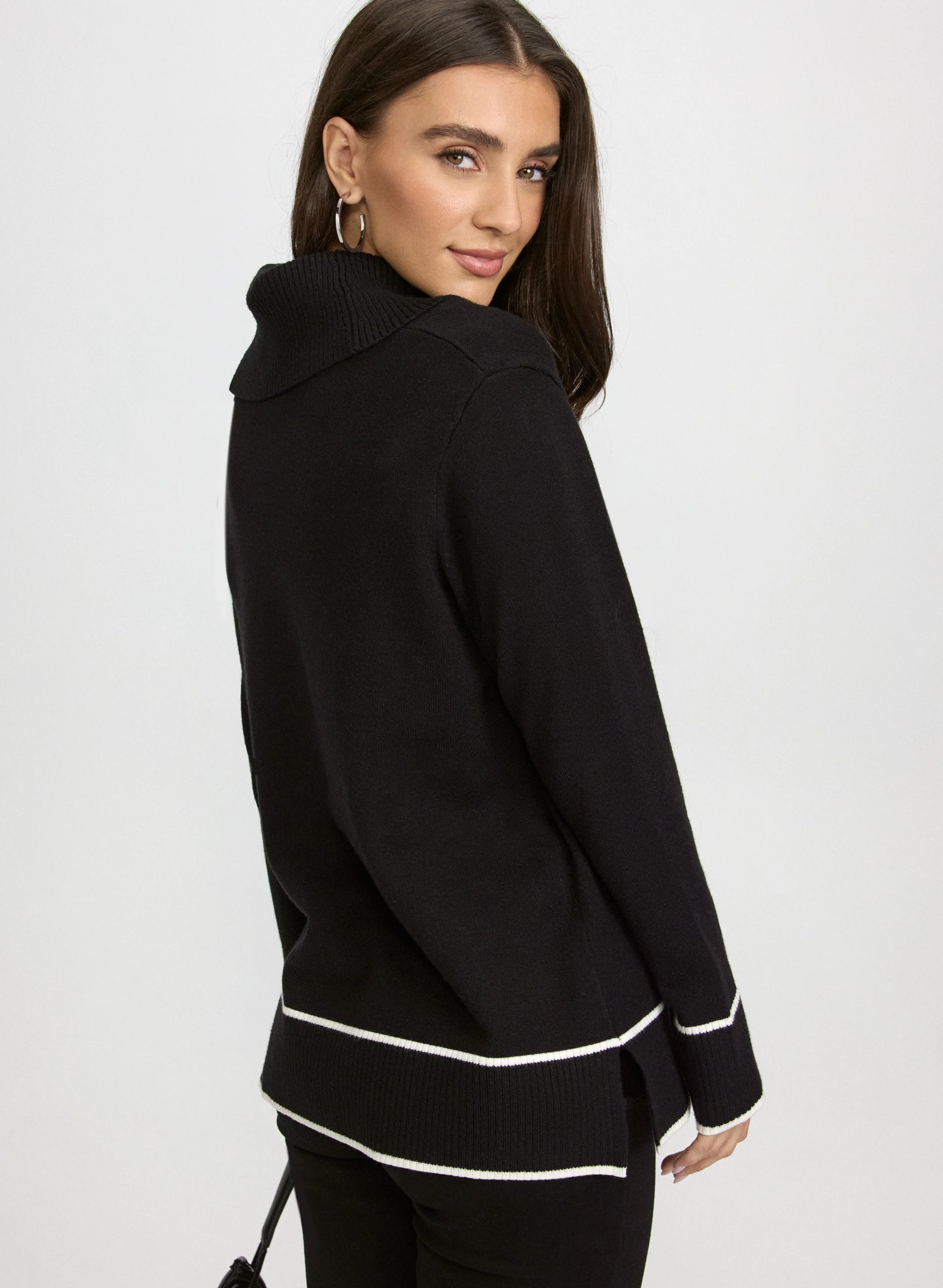 Contrast Cowl Neck Sweater - Image 4