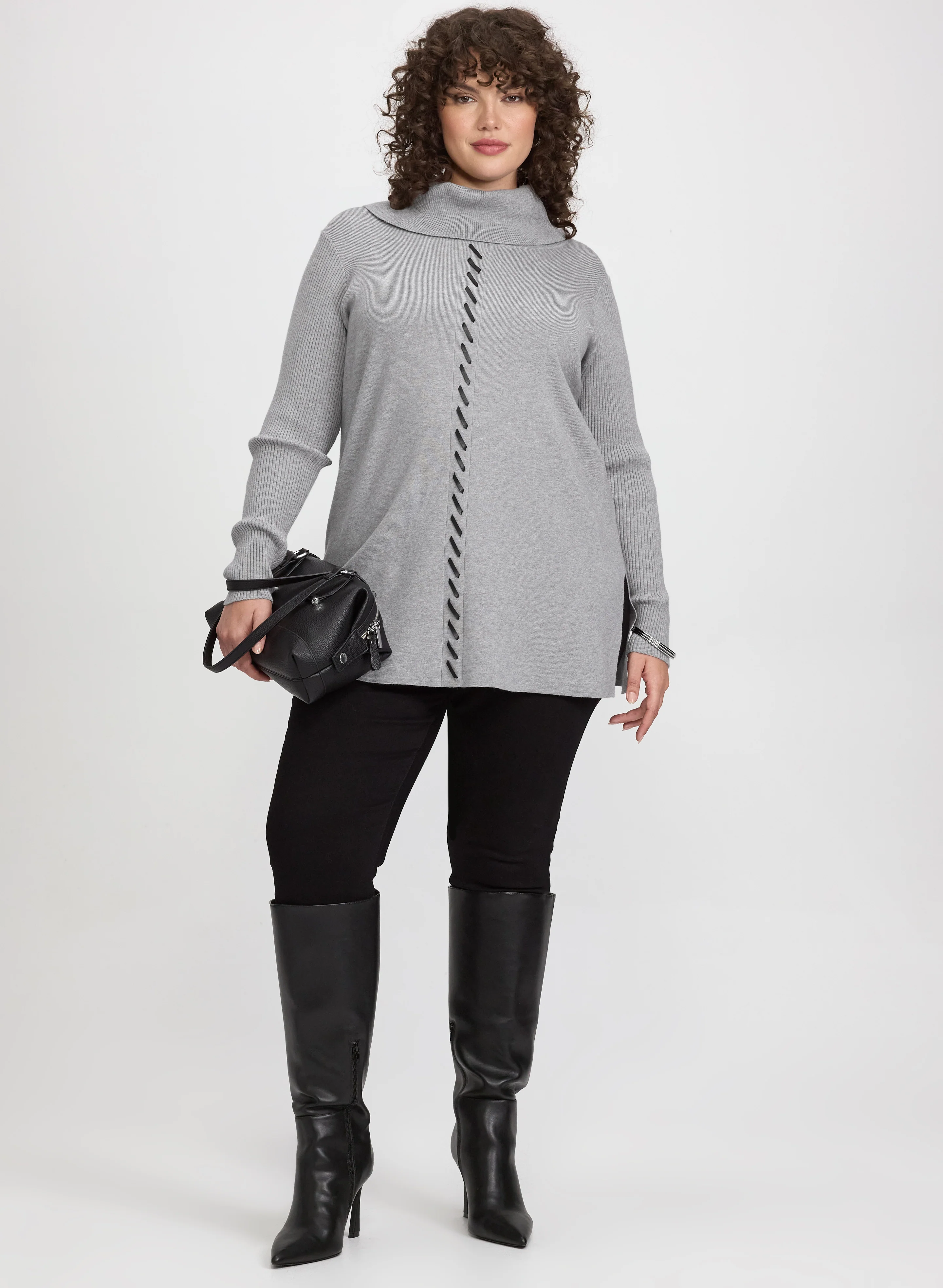 Contrast Cowl Neck Sweater - Image 3