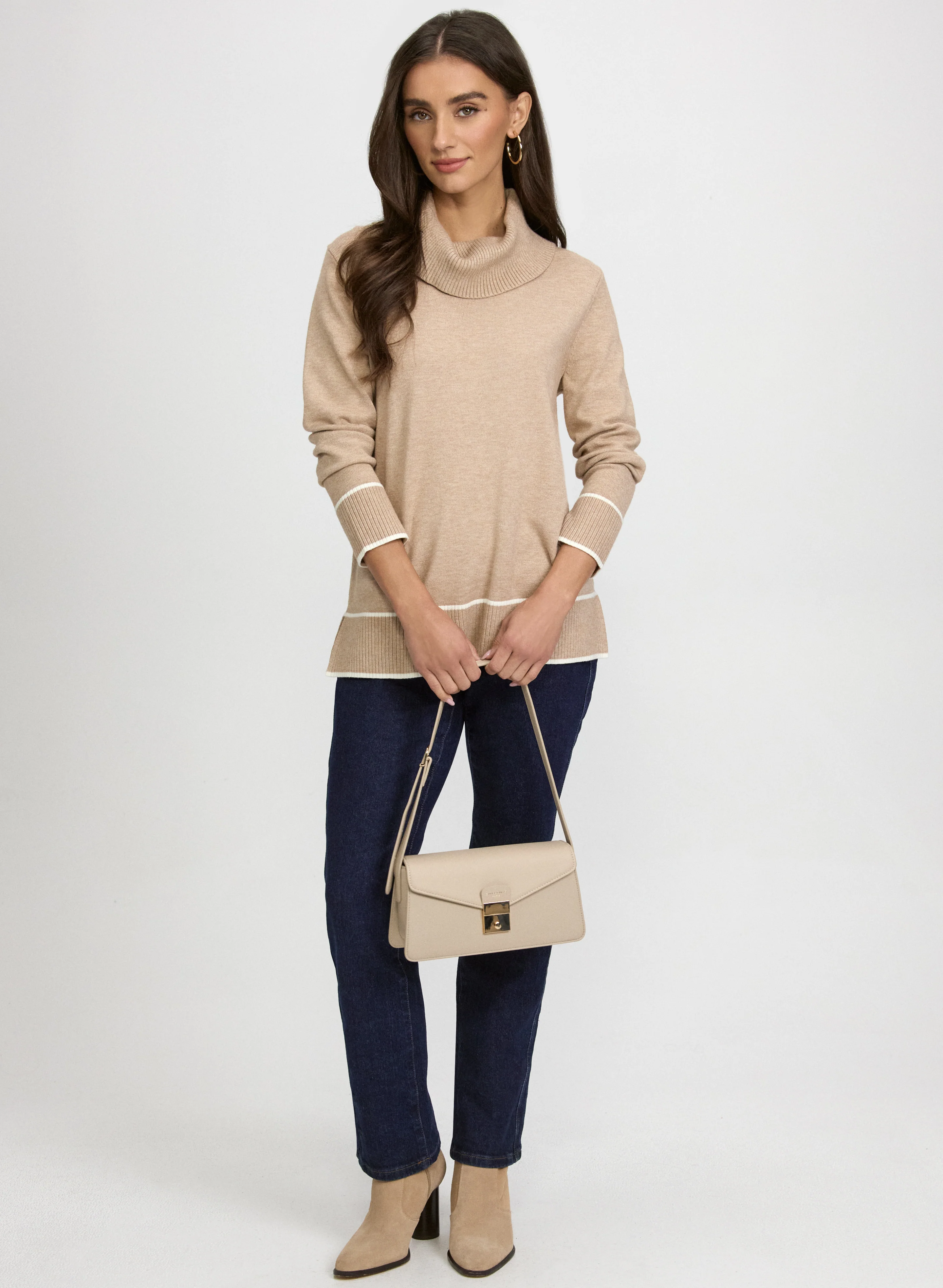 Contrast Cowl Neck Sweater - Image 3