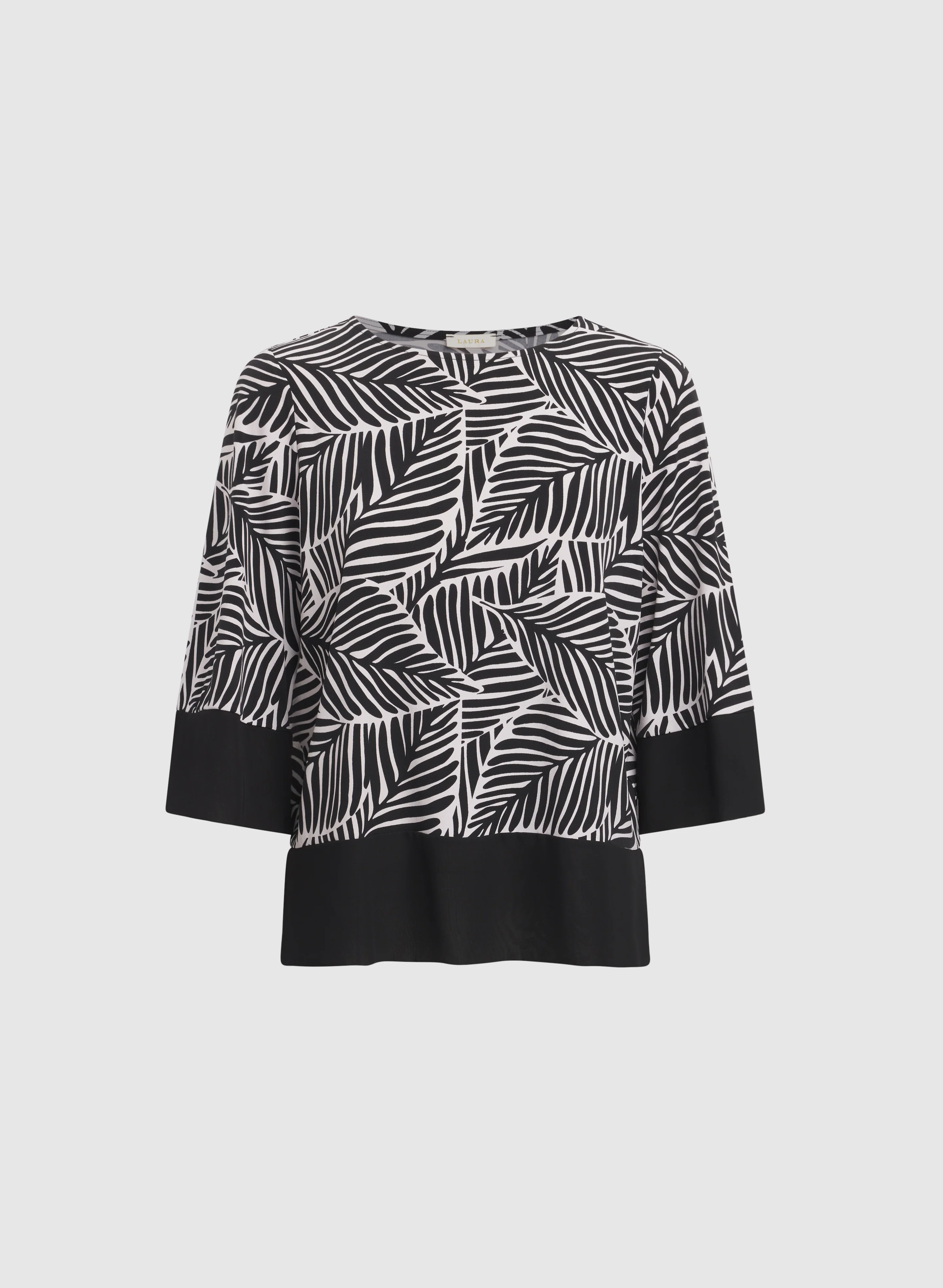 Contrast Leaf Print Top - Image 6