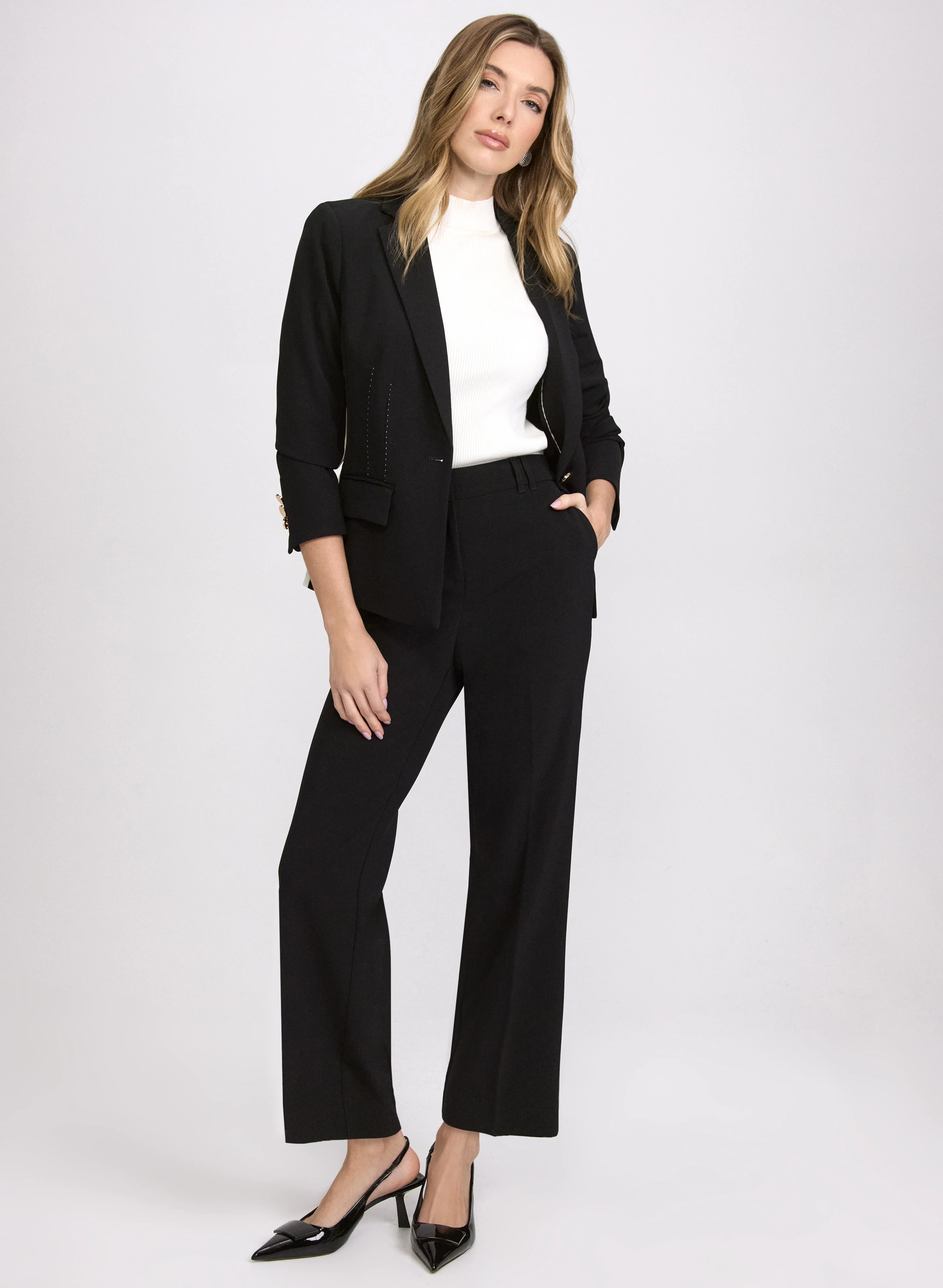 Contrast Saddle Seam Blazer - Image 3