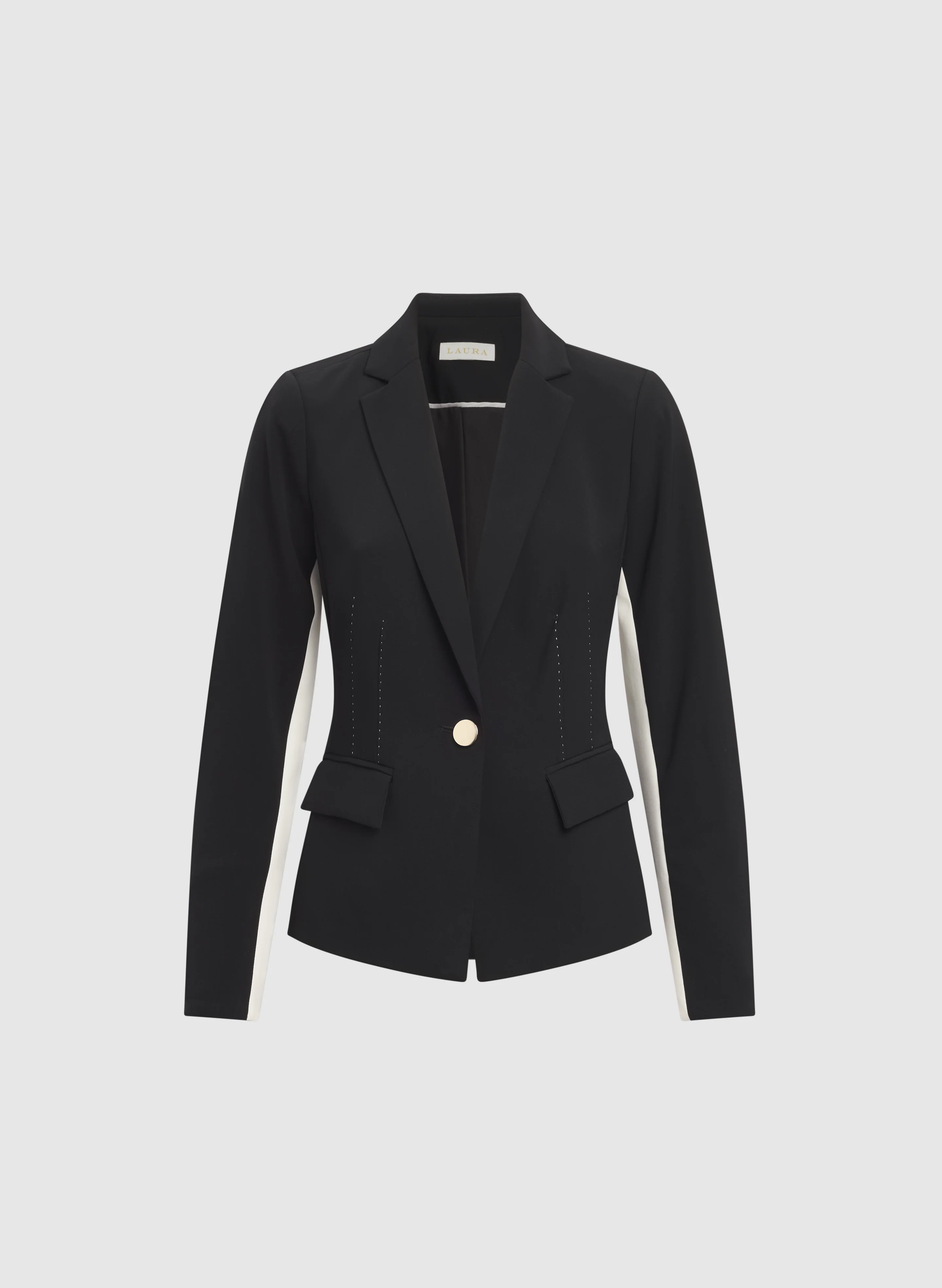 Contrast Saddle Seam Blazer - Image 7