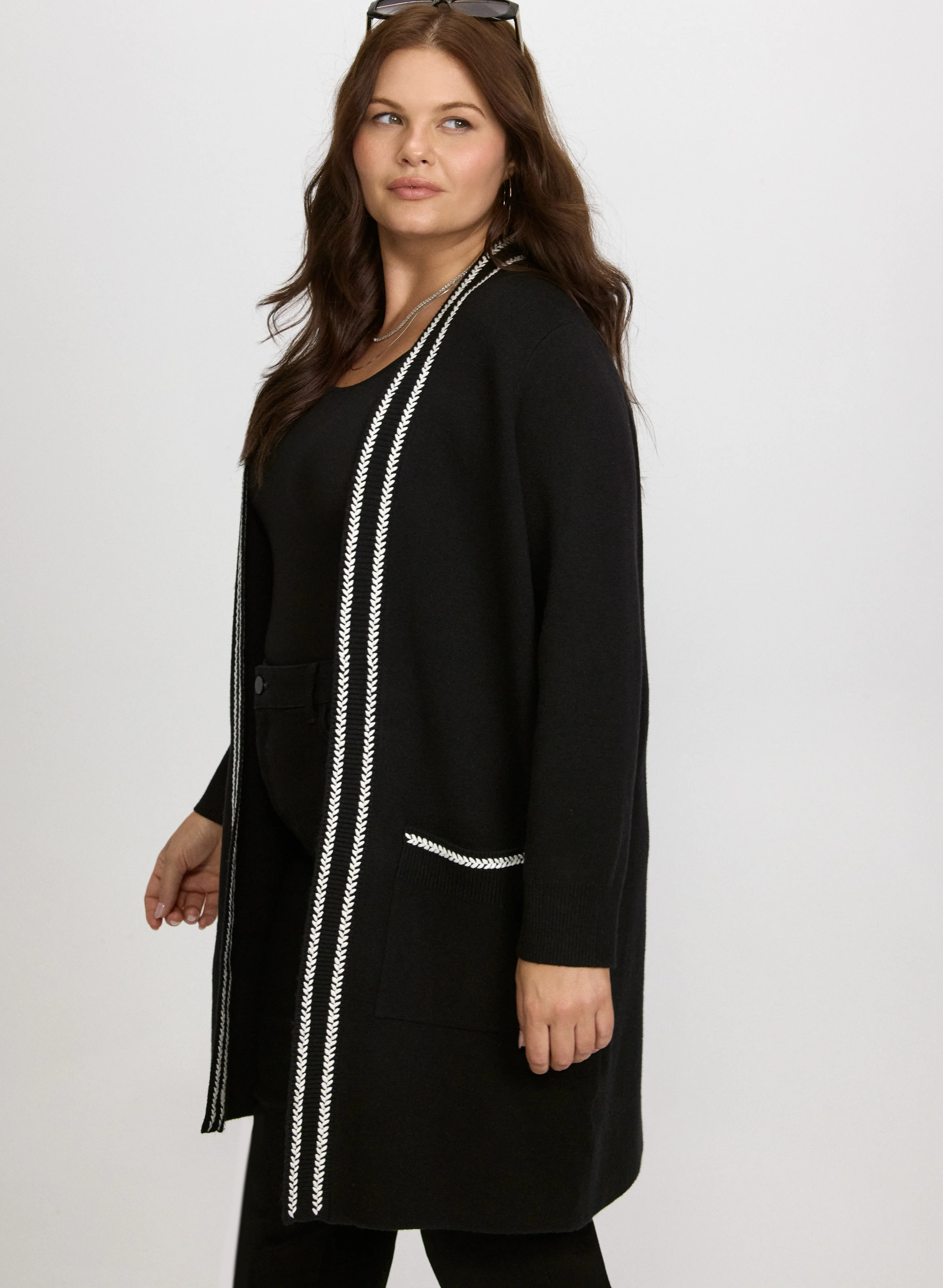 Contrast Stitch Cardigan - Image 2