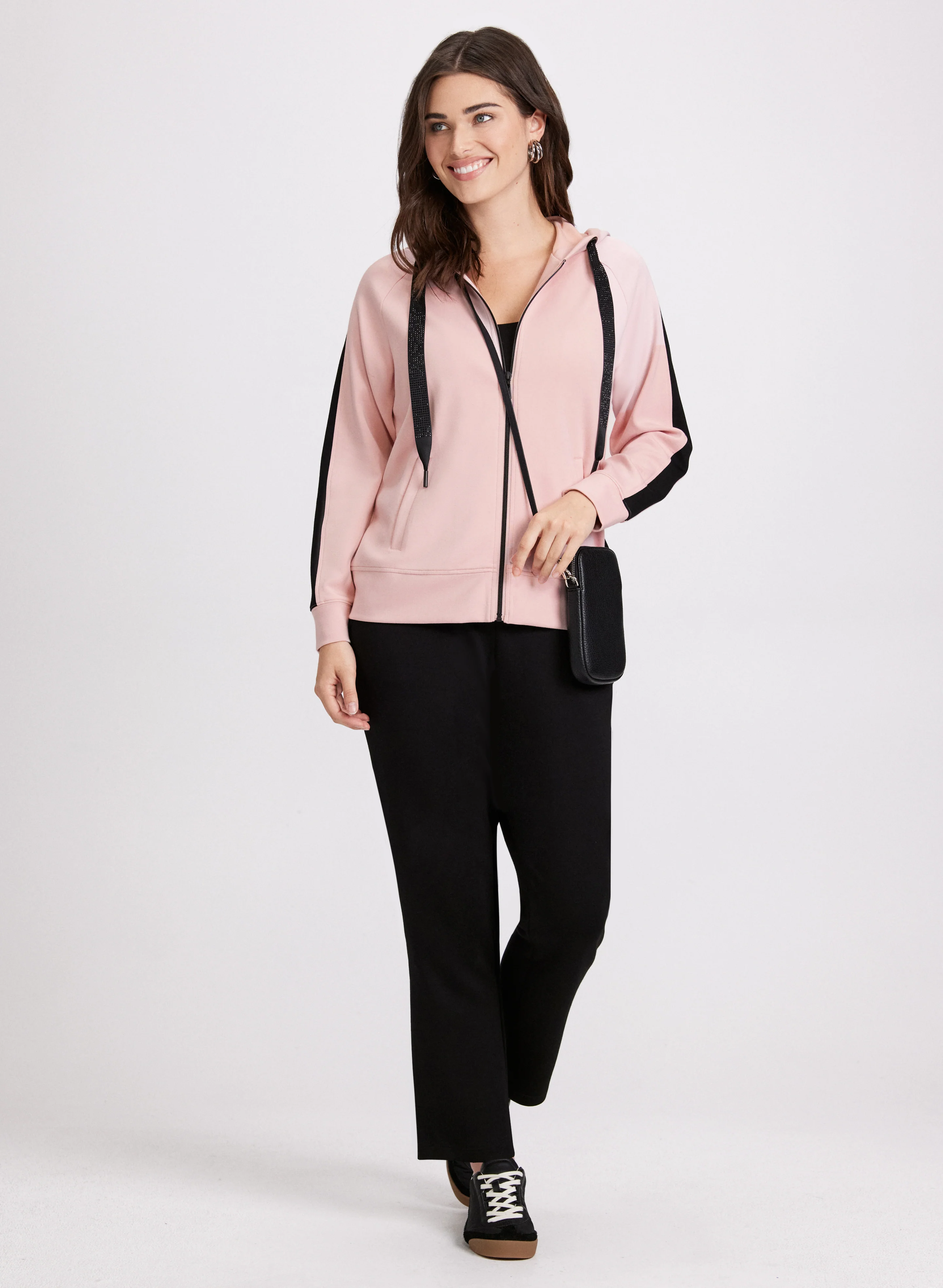 Contrast Stripe Zip-Up Top - Image 2