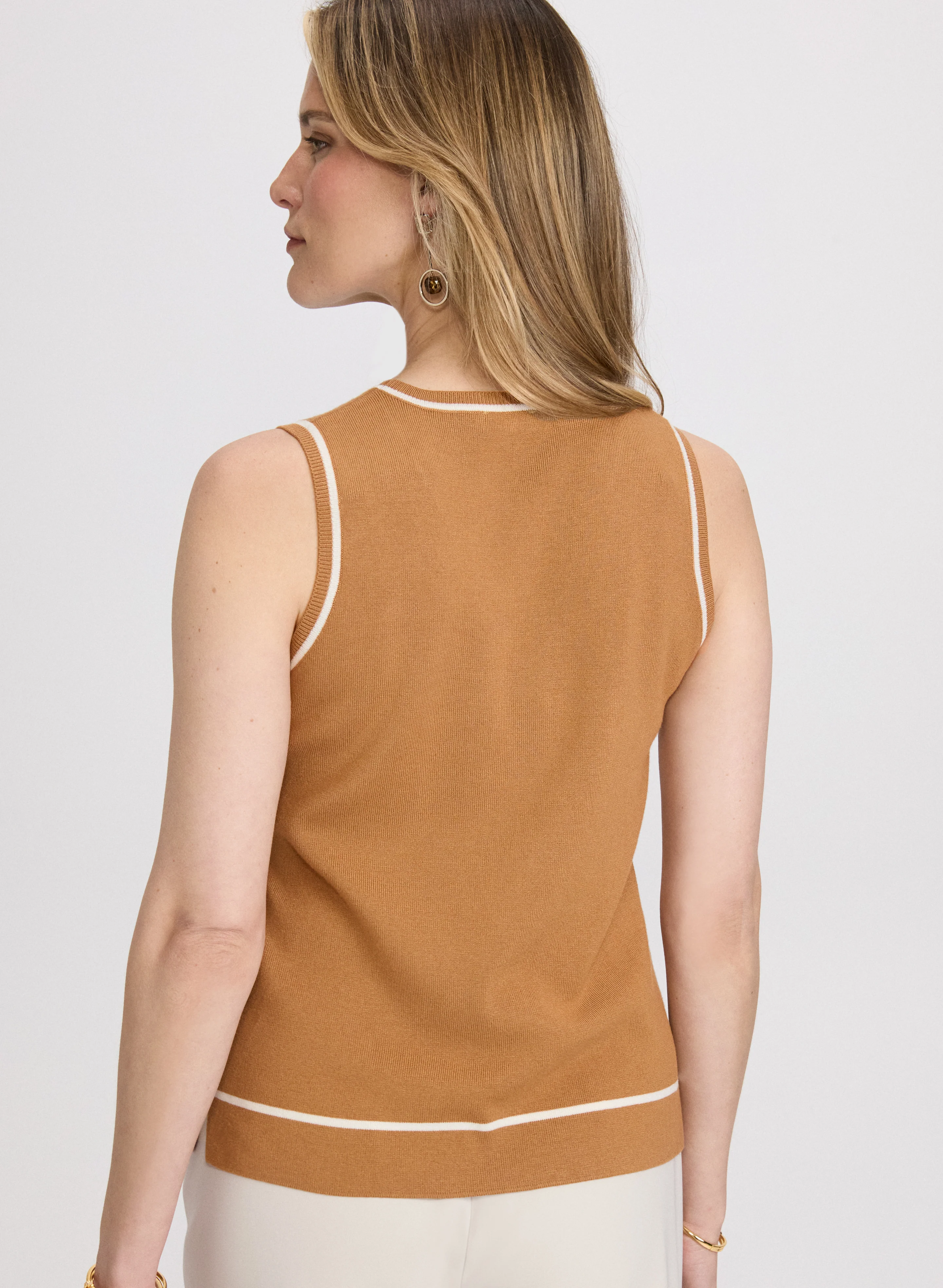 Contrast Trim Knit Tank Top - Image 4