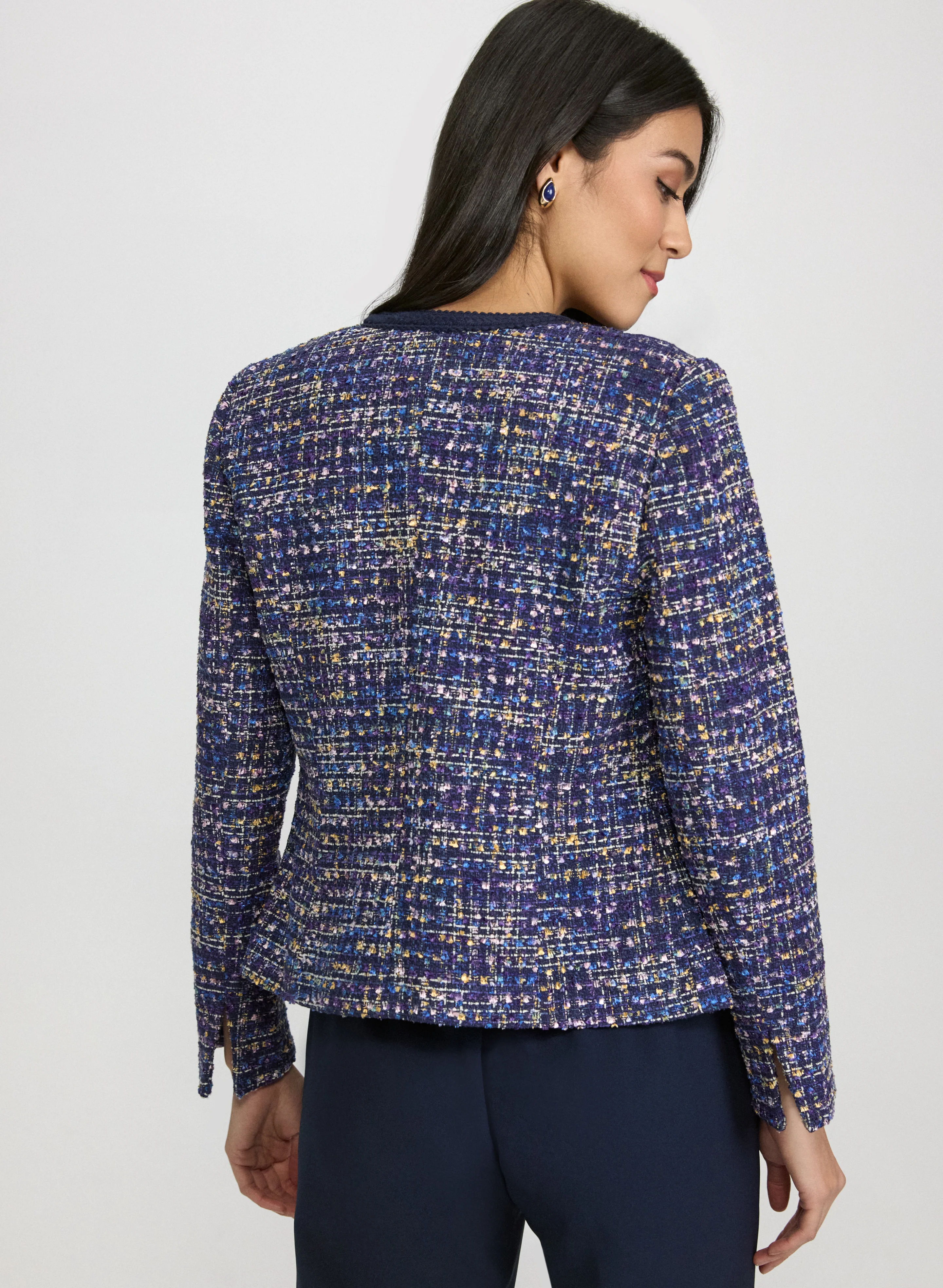 Contrast Trim Tweed Jacket - Image 4