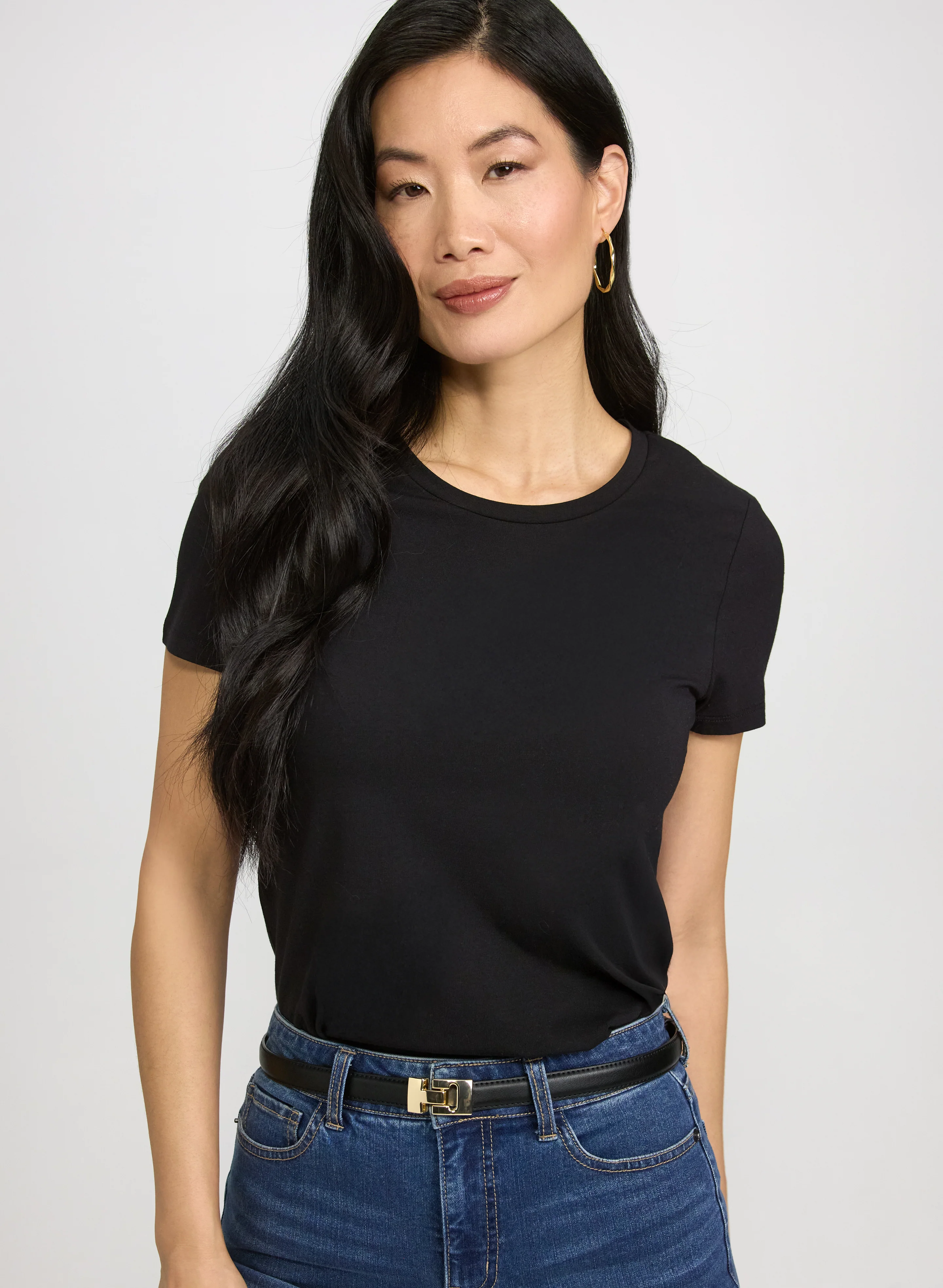Cotton-Blend Crew Neck T-Shirt