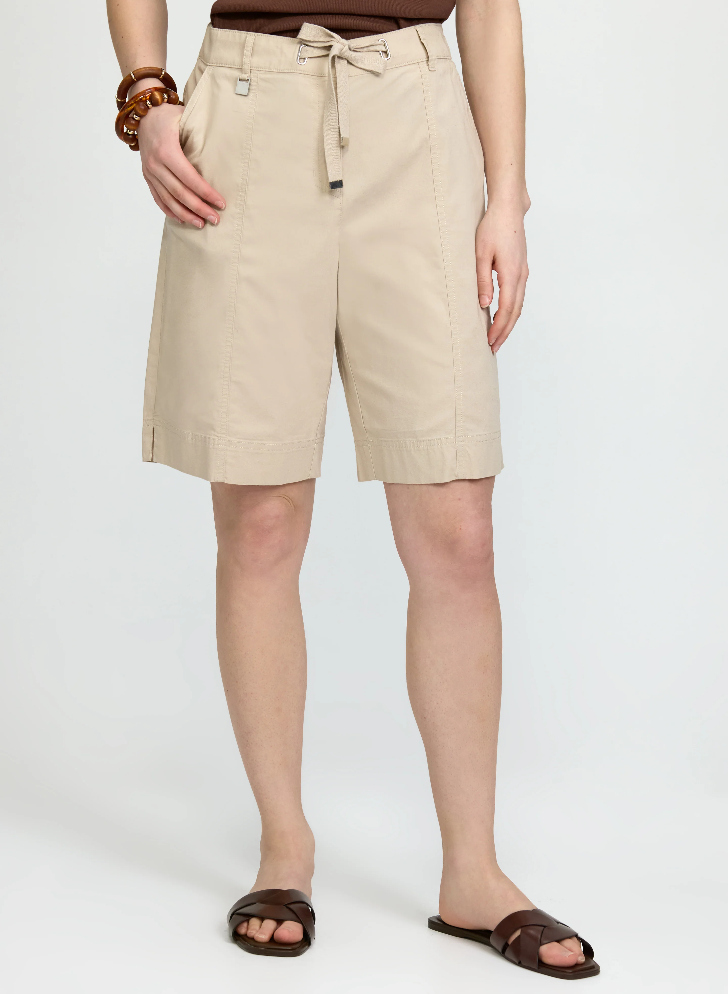 Cotton-Blend Drawstring Shorts