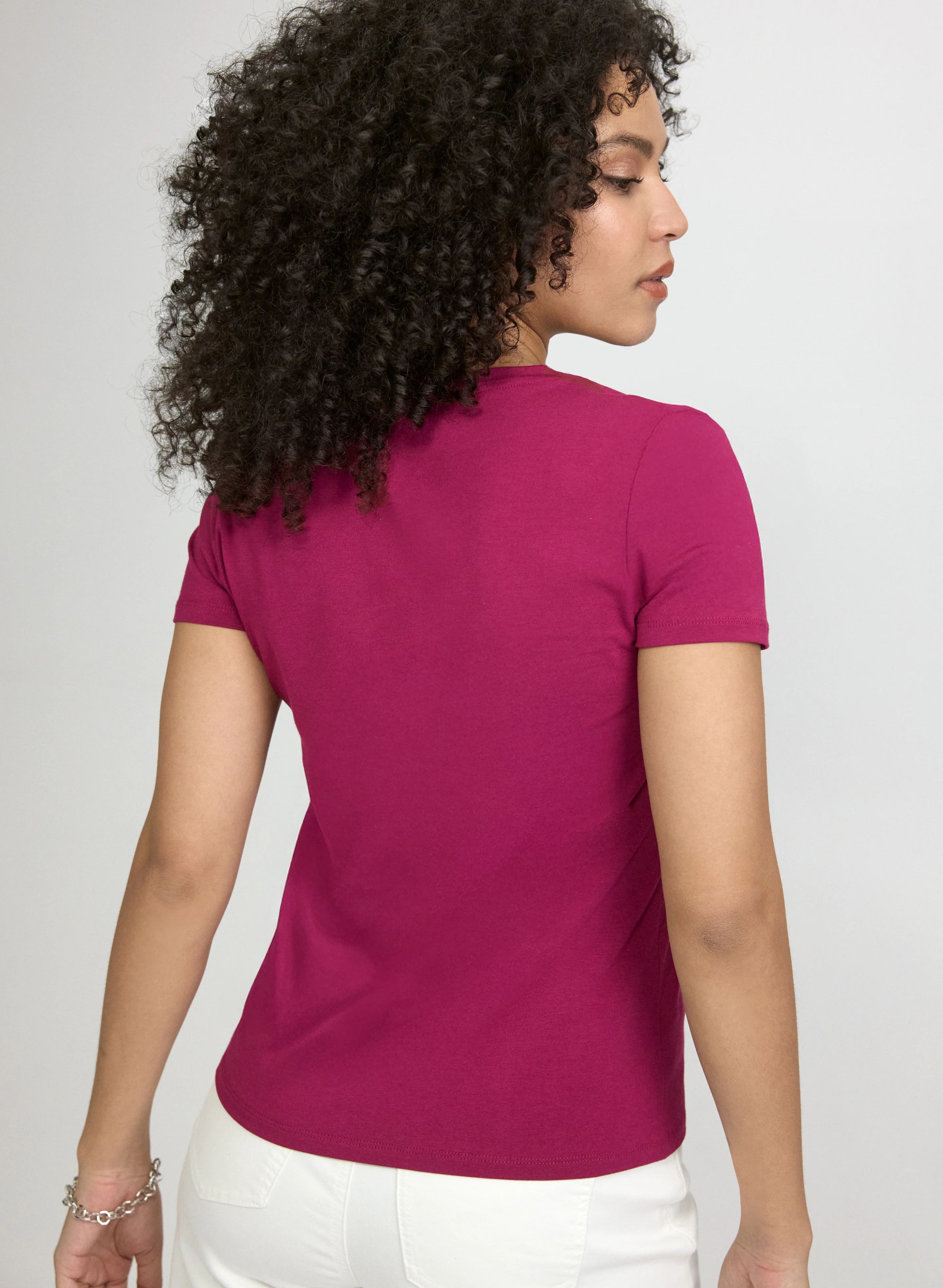 Cotton-Blend V-Neck T-Shirt - Image 4