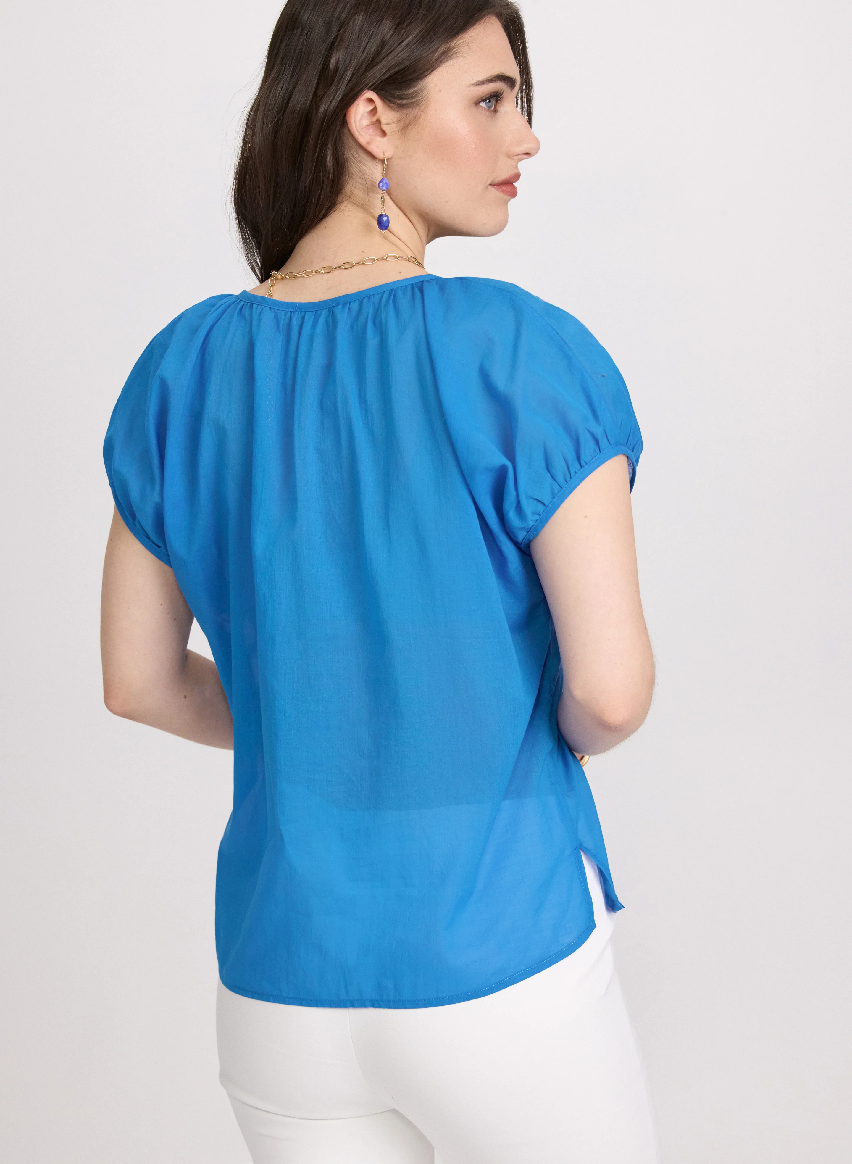 Cotton Puff Sleeve Blouse - Image 4