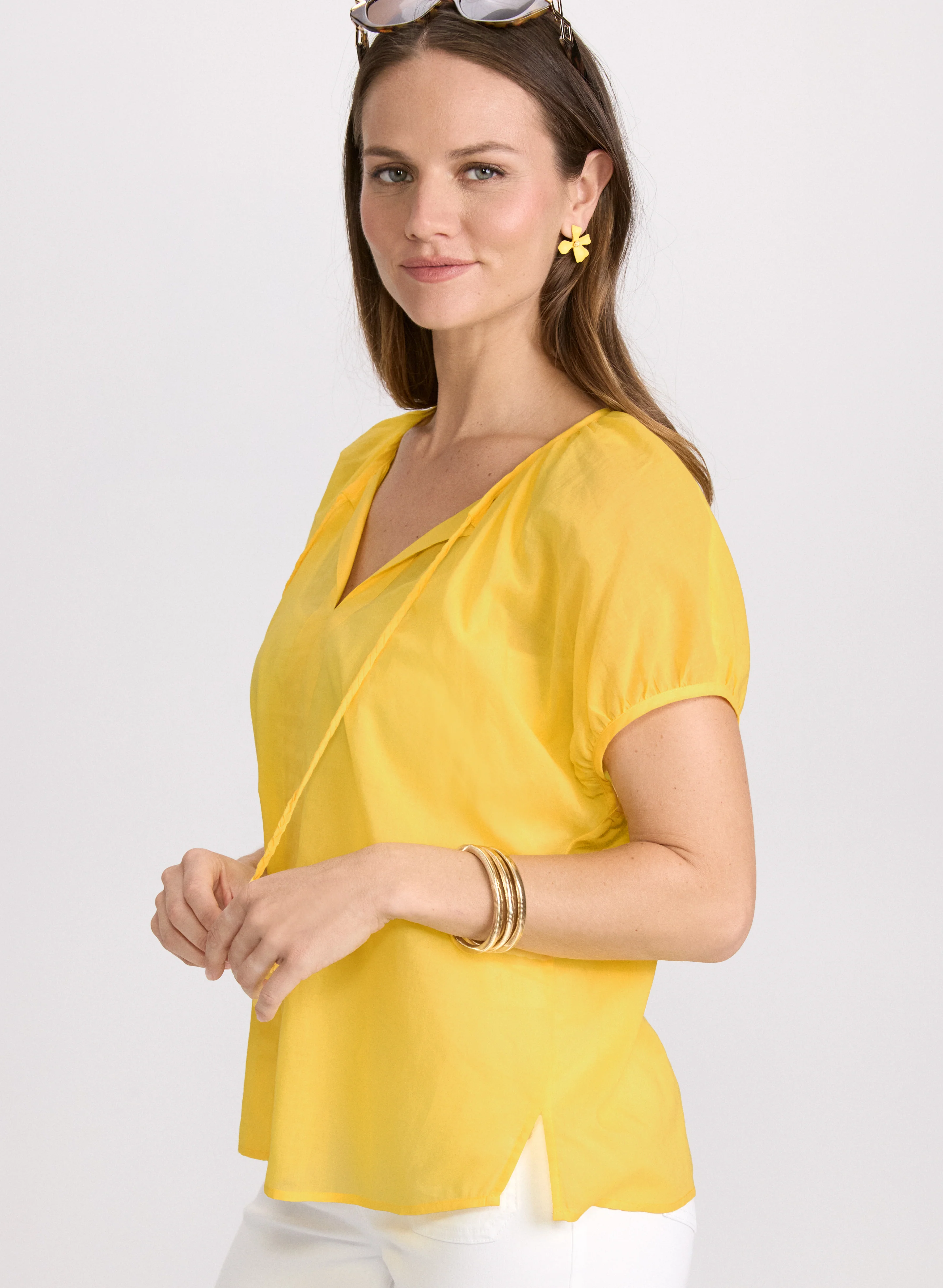 Cotton Puff Sleeve Blouse - Image 2