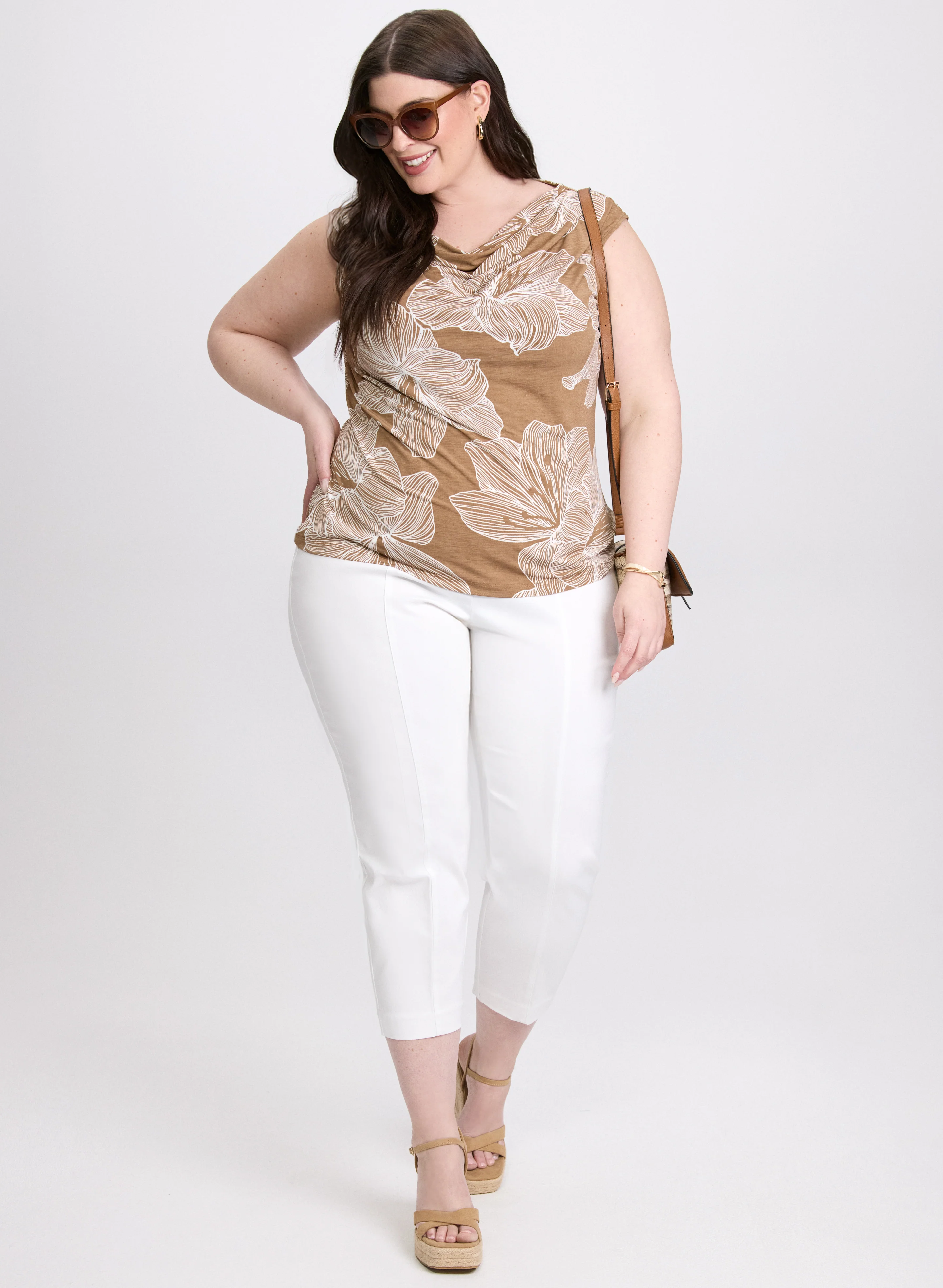Cowl-Neck Floral Print Top - Image 3