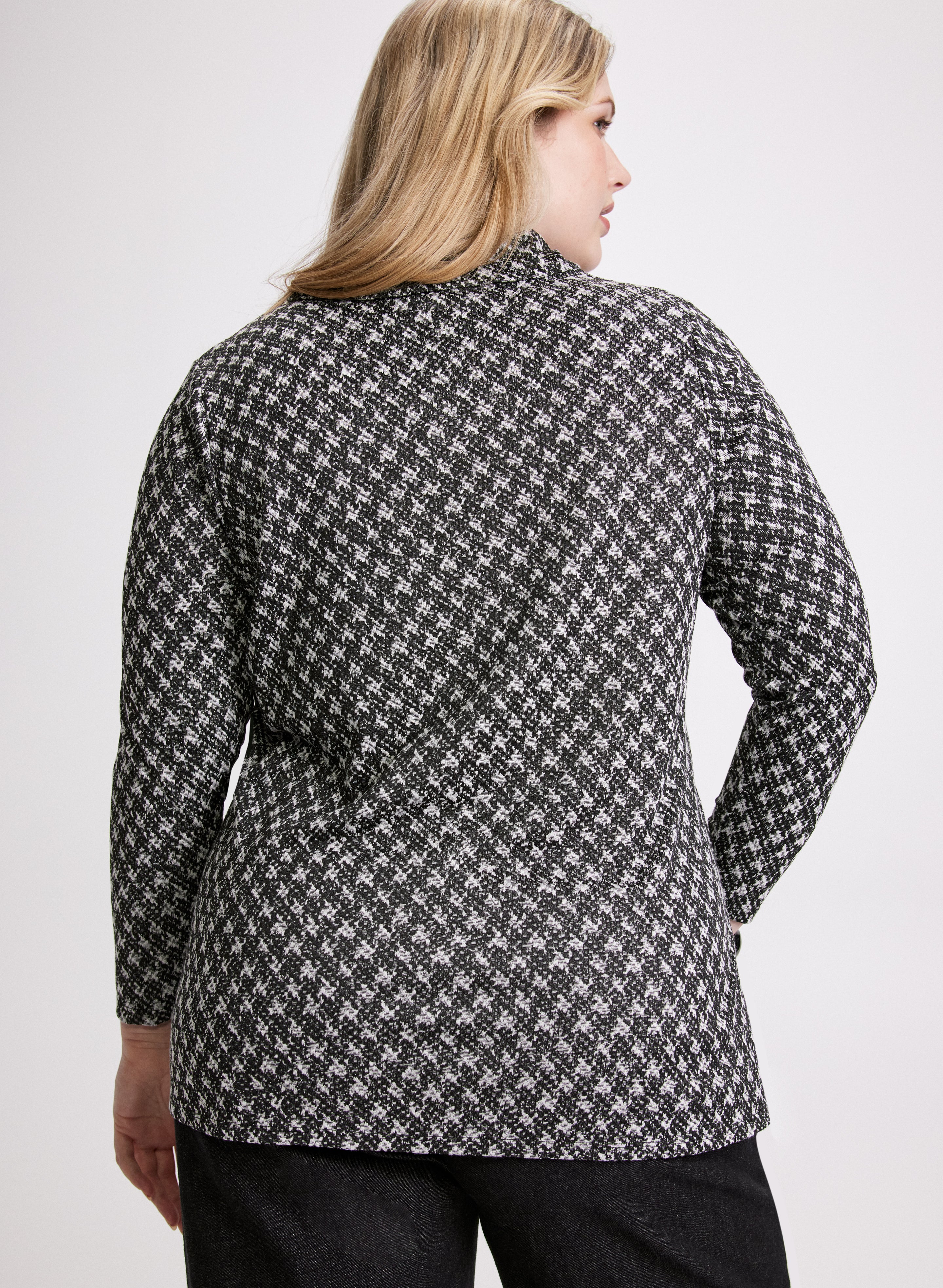 Cowl Neck Jacquard Knit Top - Image 4