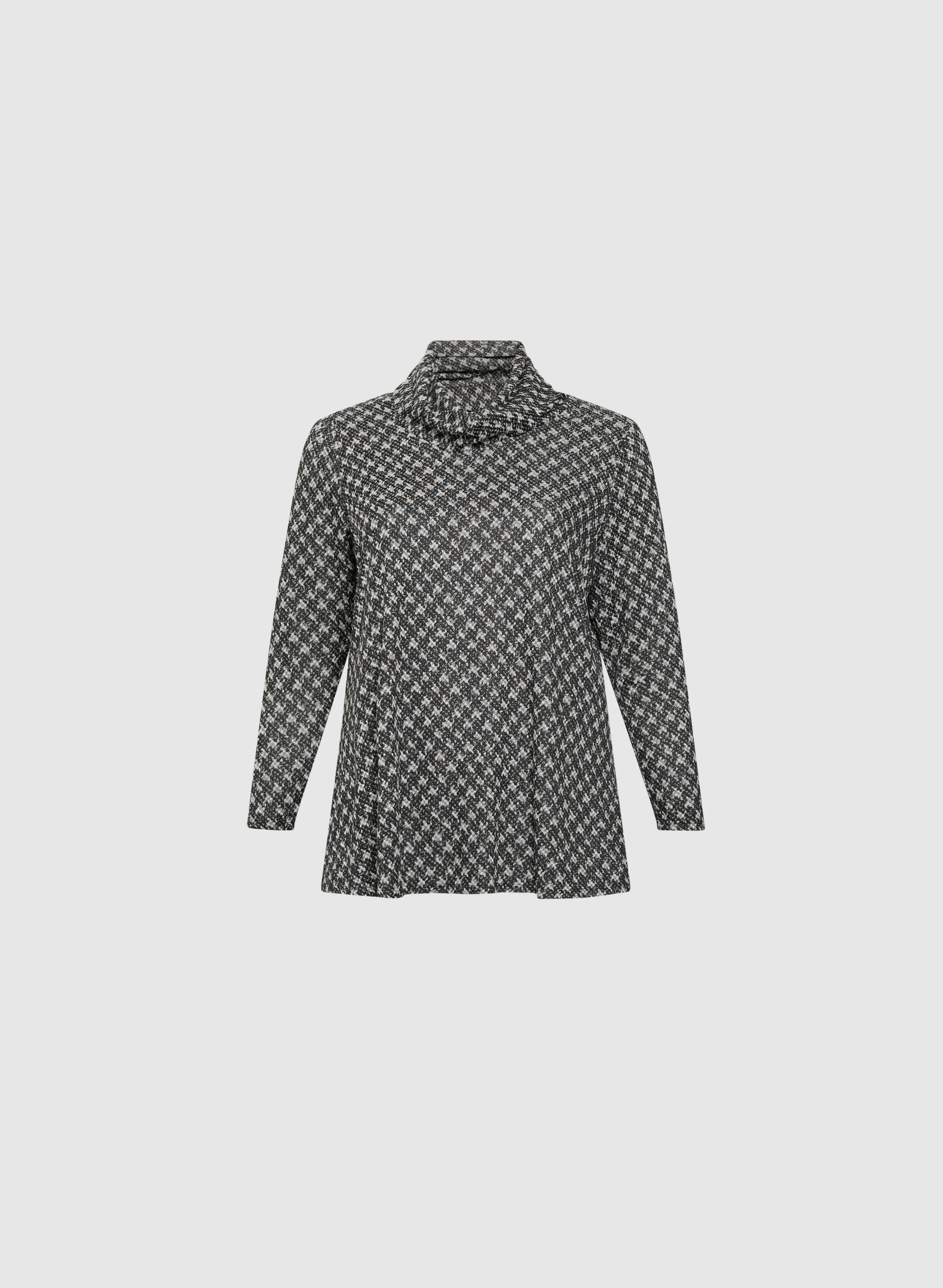 Cowl Neck Jacquard Knit Top - Image 6