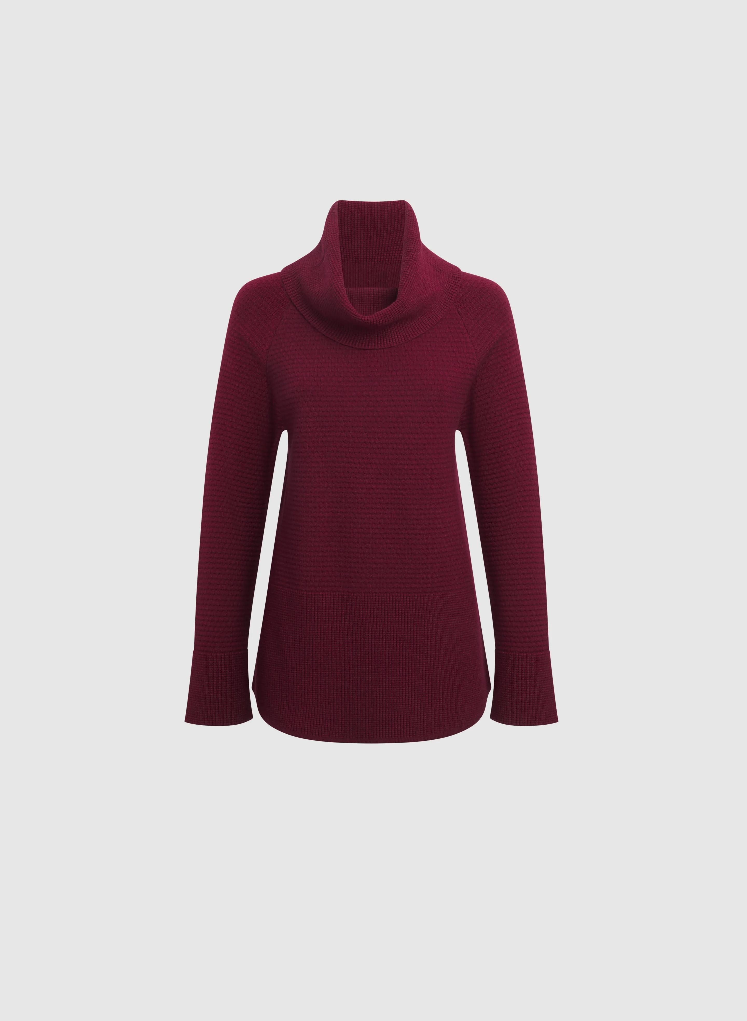 Cowl Neck Waffle Knit Sweater - Image 6