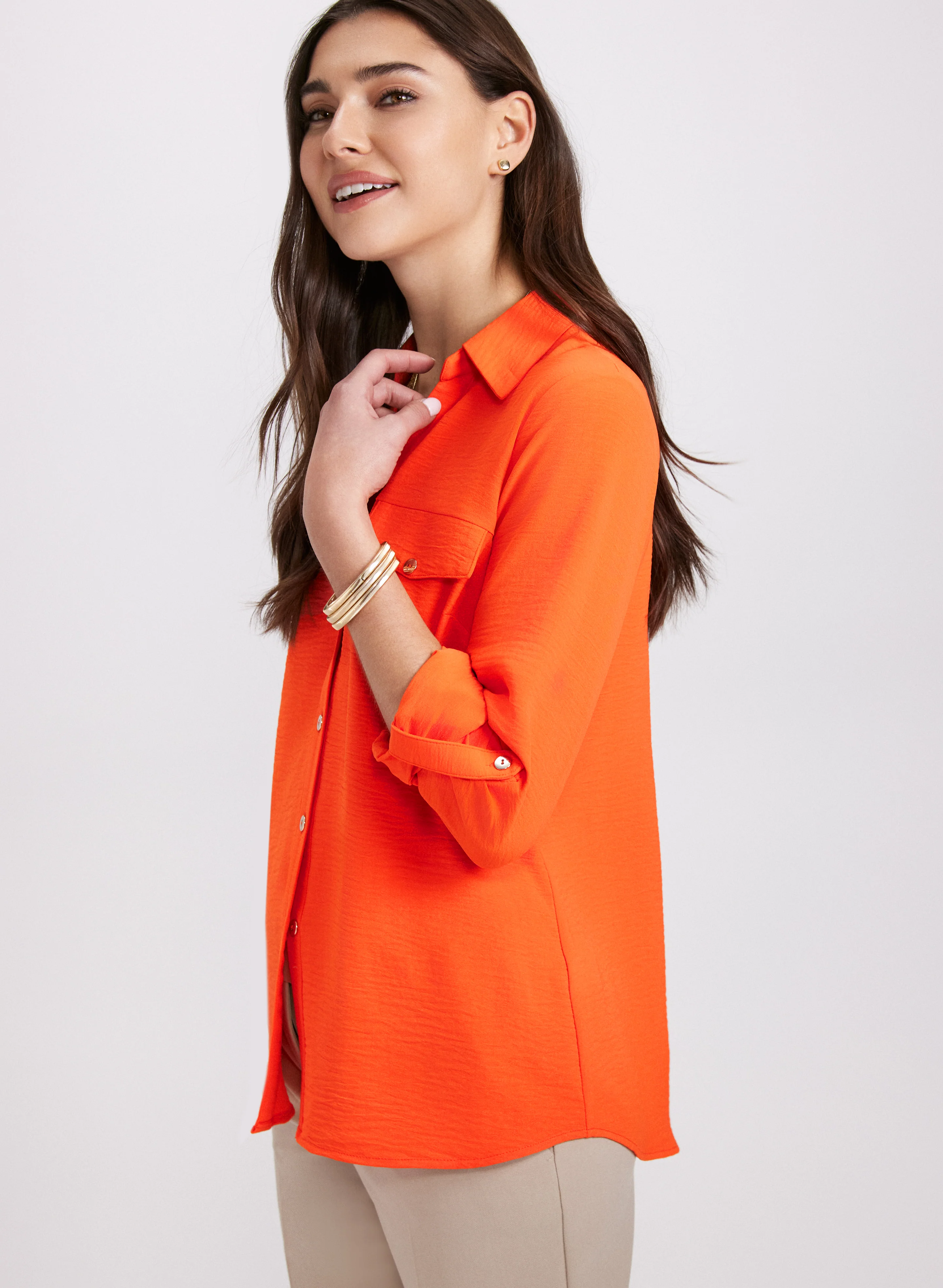 Crepe Button-Down Blouse - Image 2