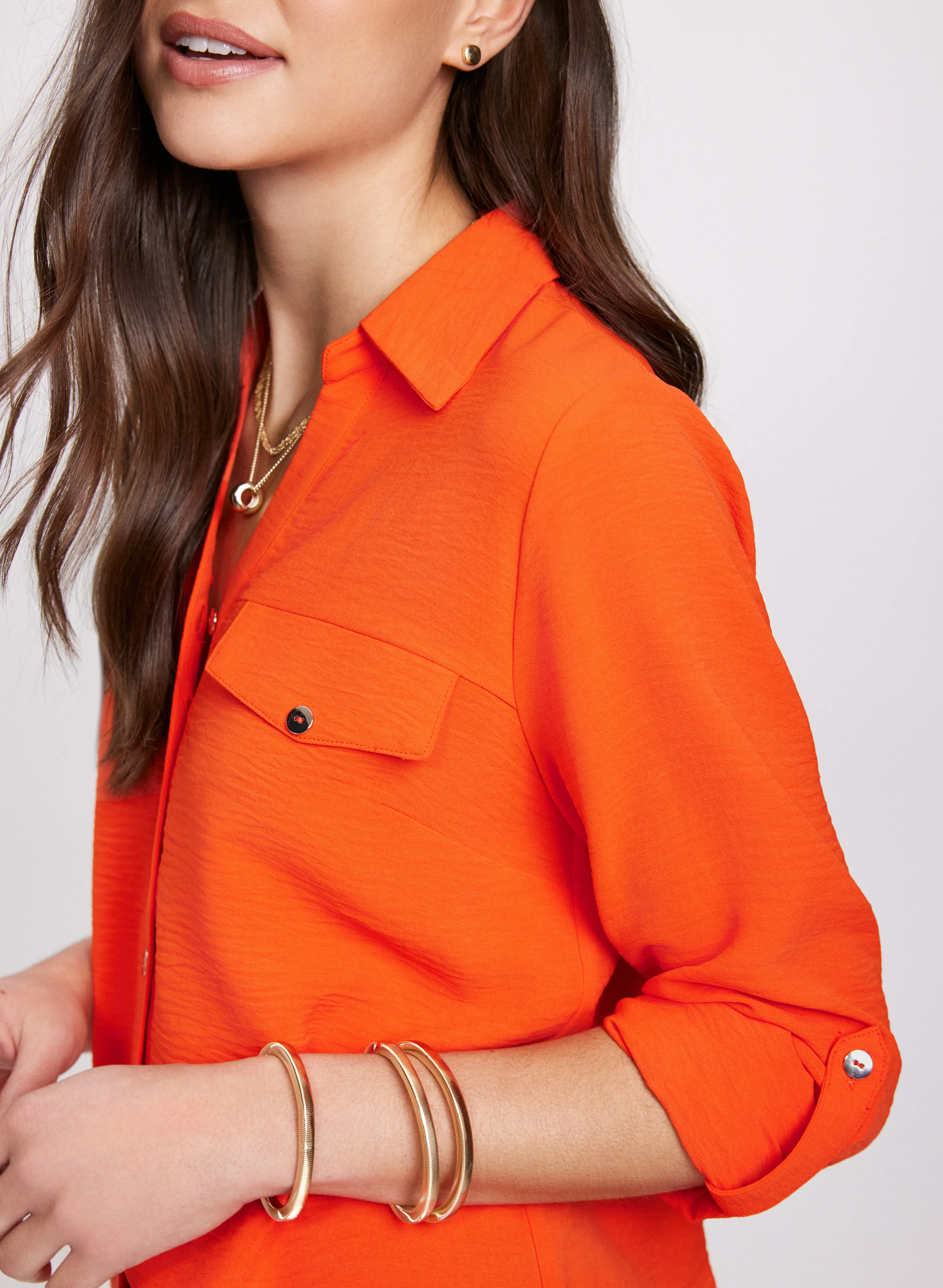 Crepe Button-Down Blouse - Image 5