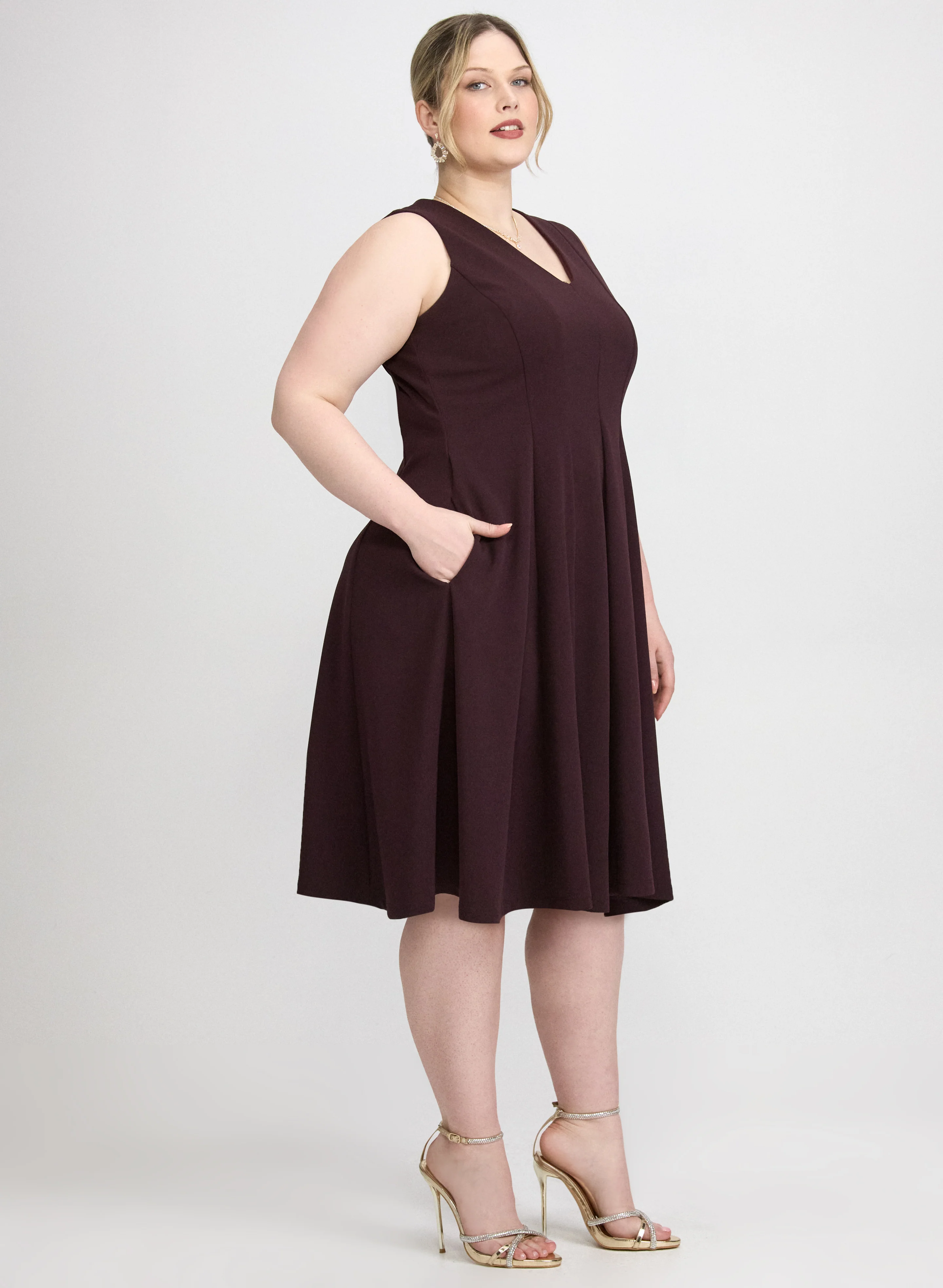 Crepe Fit and Flare Dress - Image 2