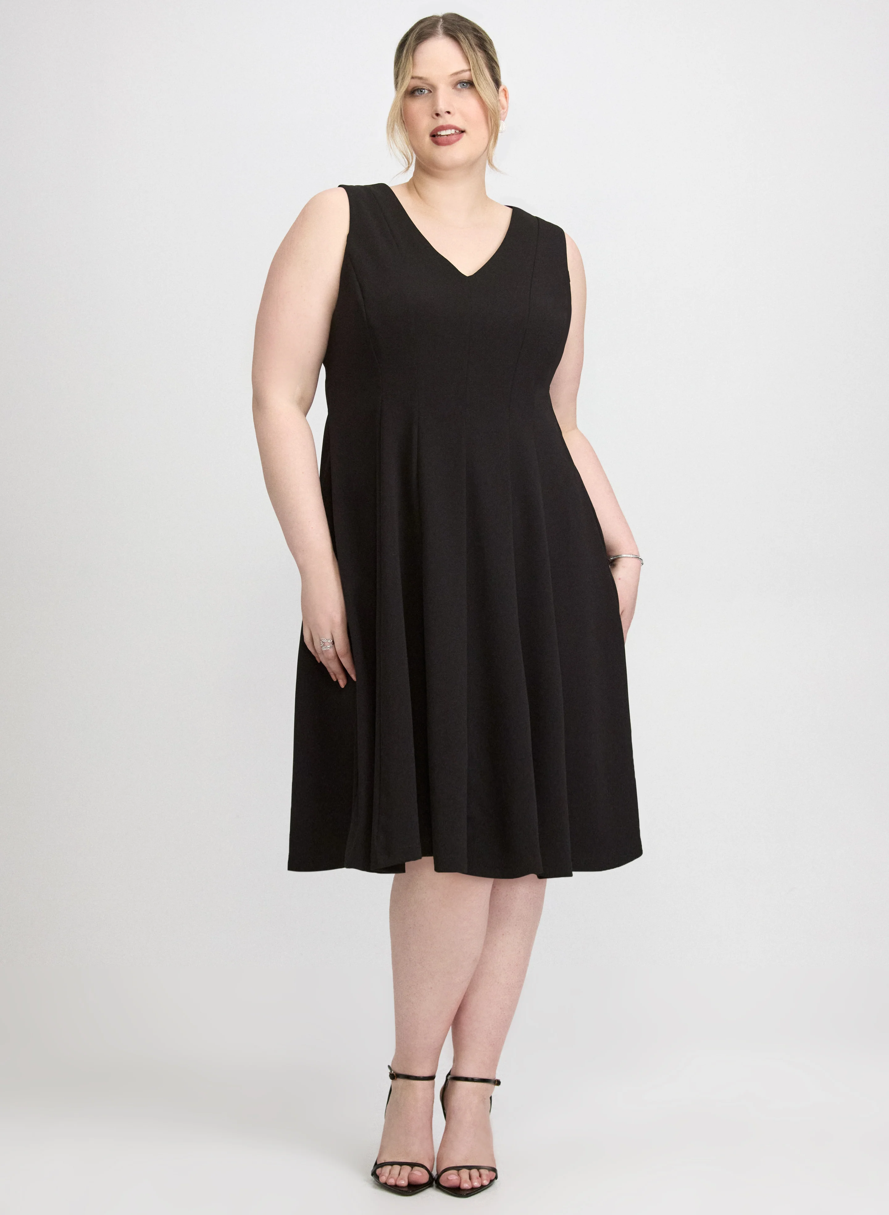 Crepe Fit and Flare Dress
