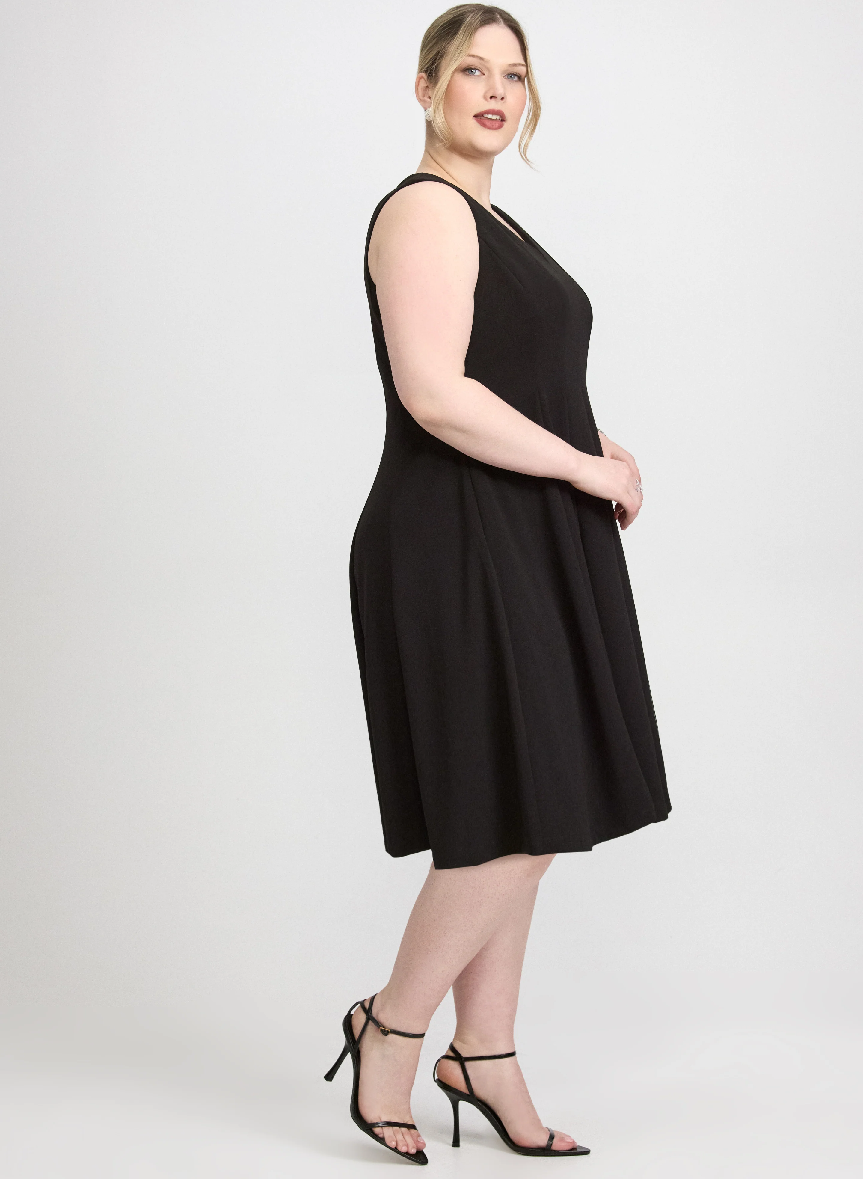 Crepe Fit and Flare Dress - Image 2