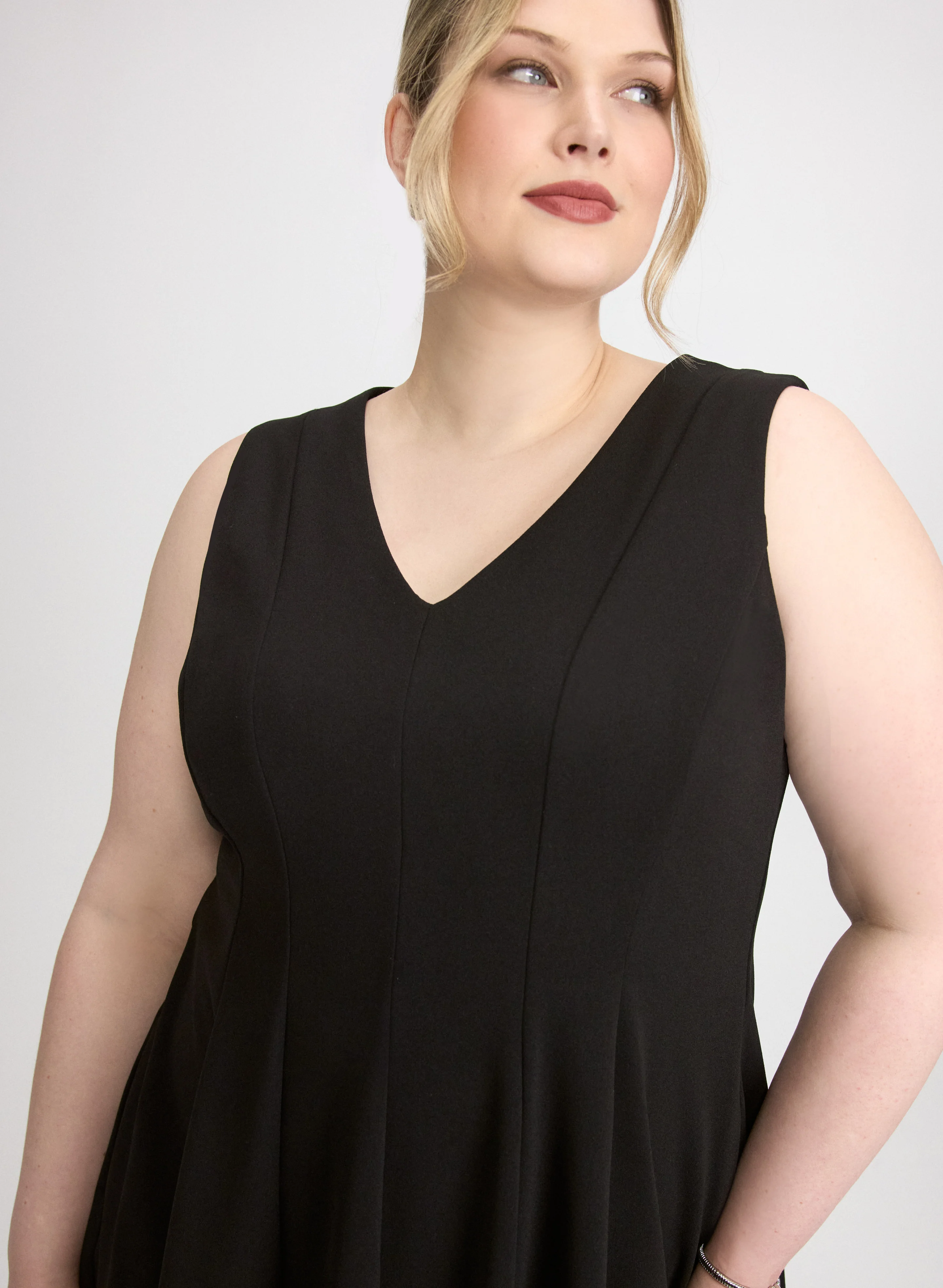 Crepe Fit and Flare Dress - Image 5
