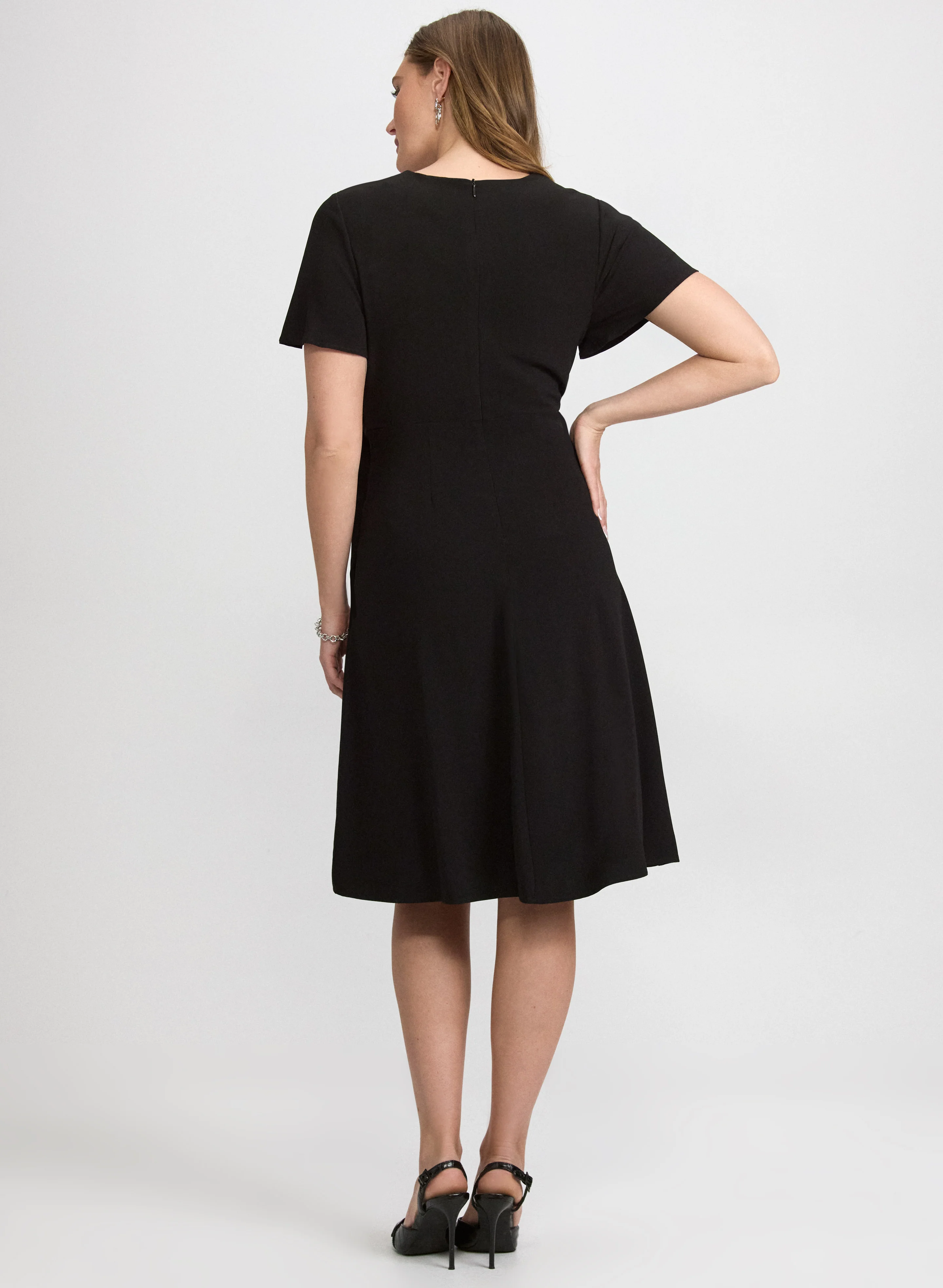 Crepe Fit & Flare Dress - Image 4