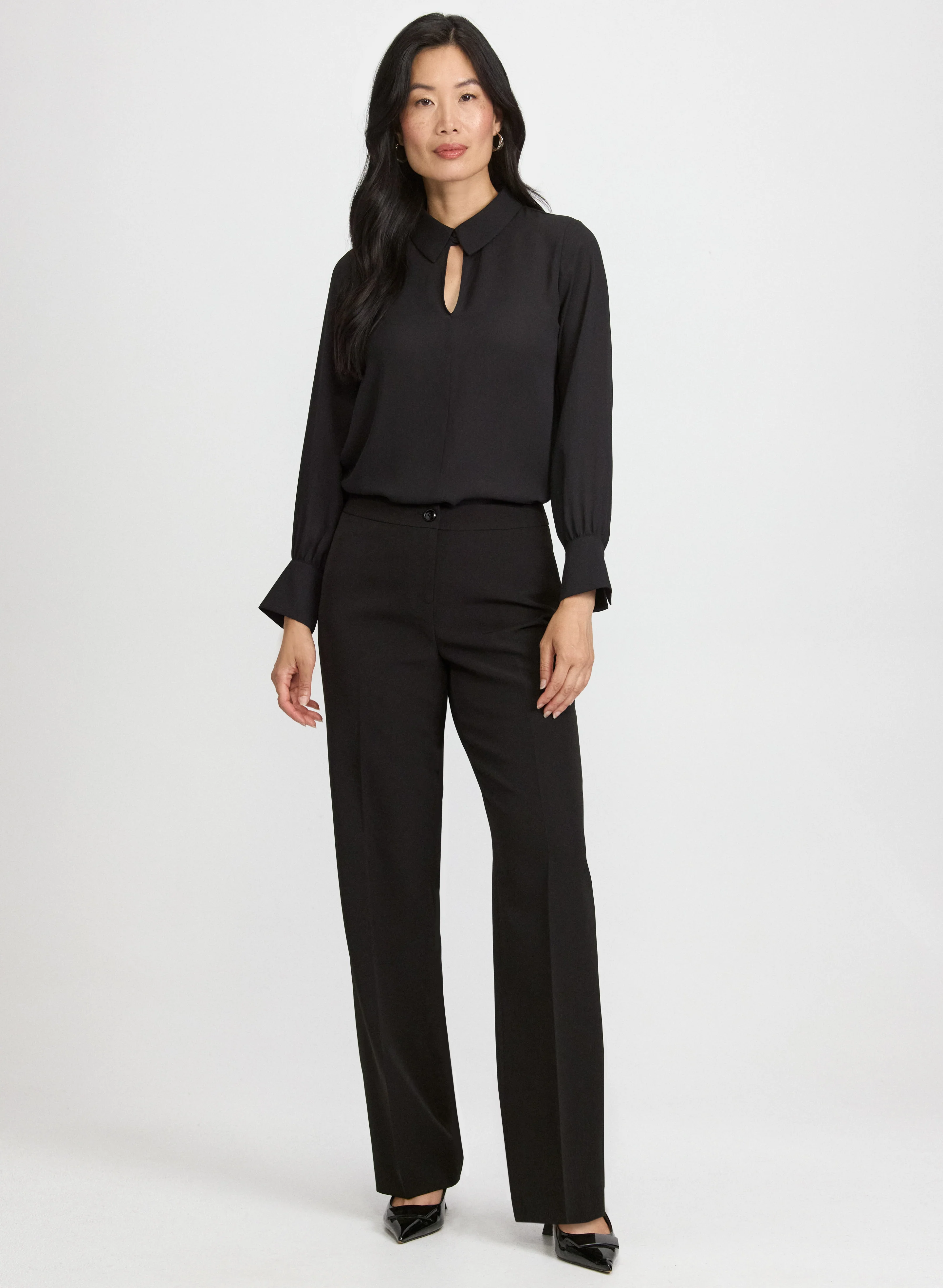 Crepe Keyhole Blouse - Image 3