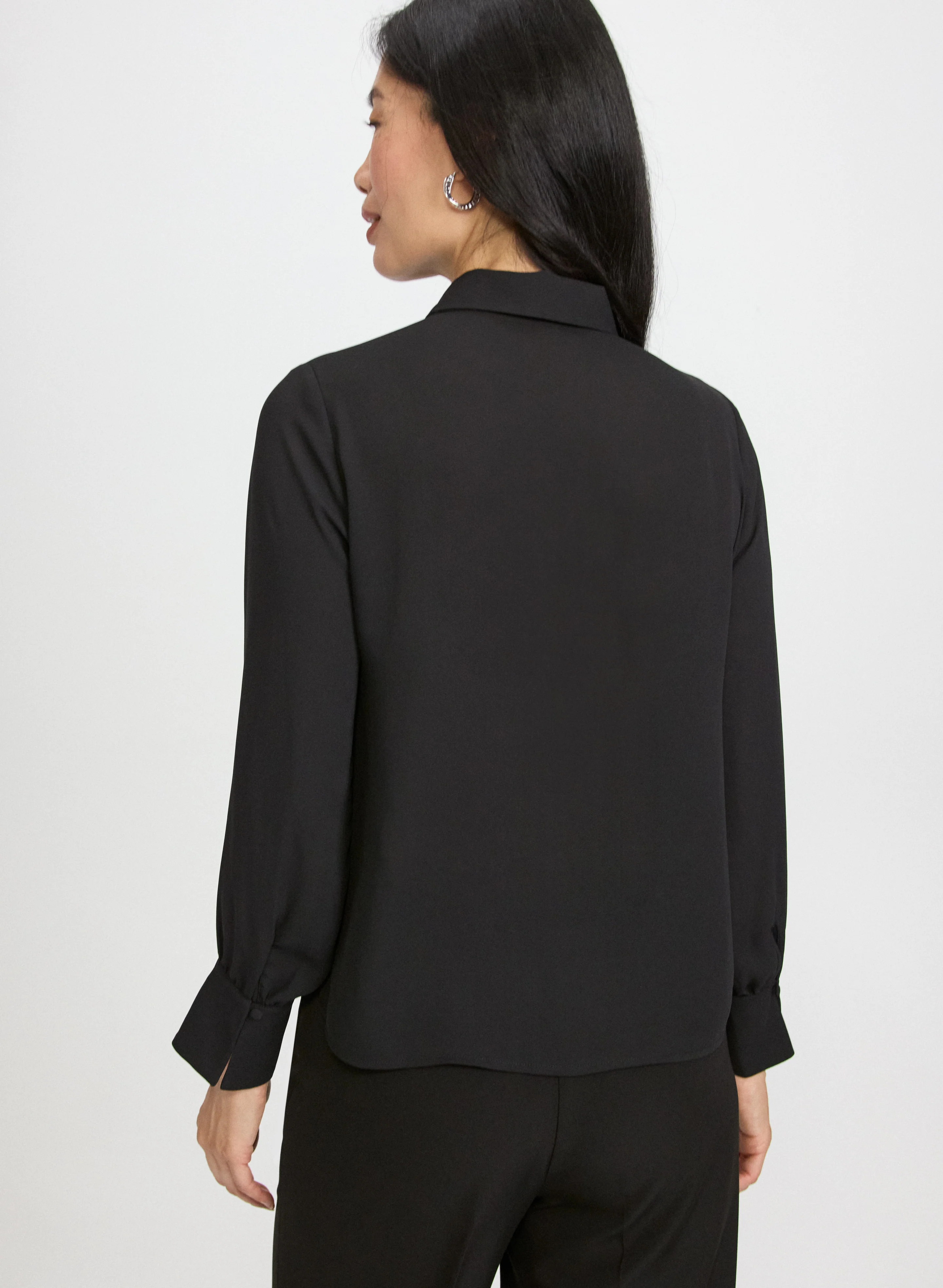 Crepe Keyhole Blouse - Image 4