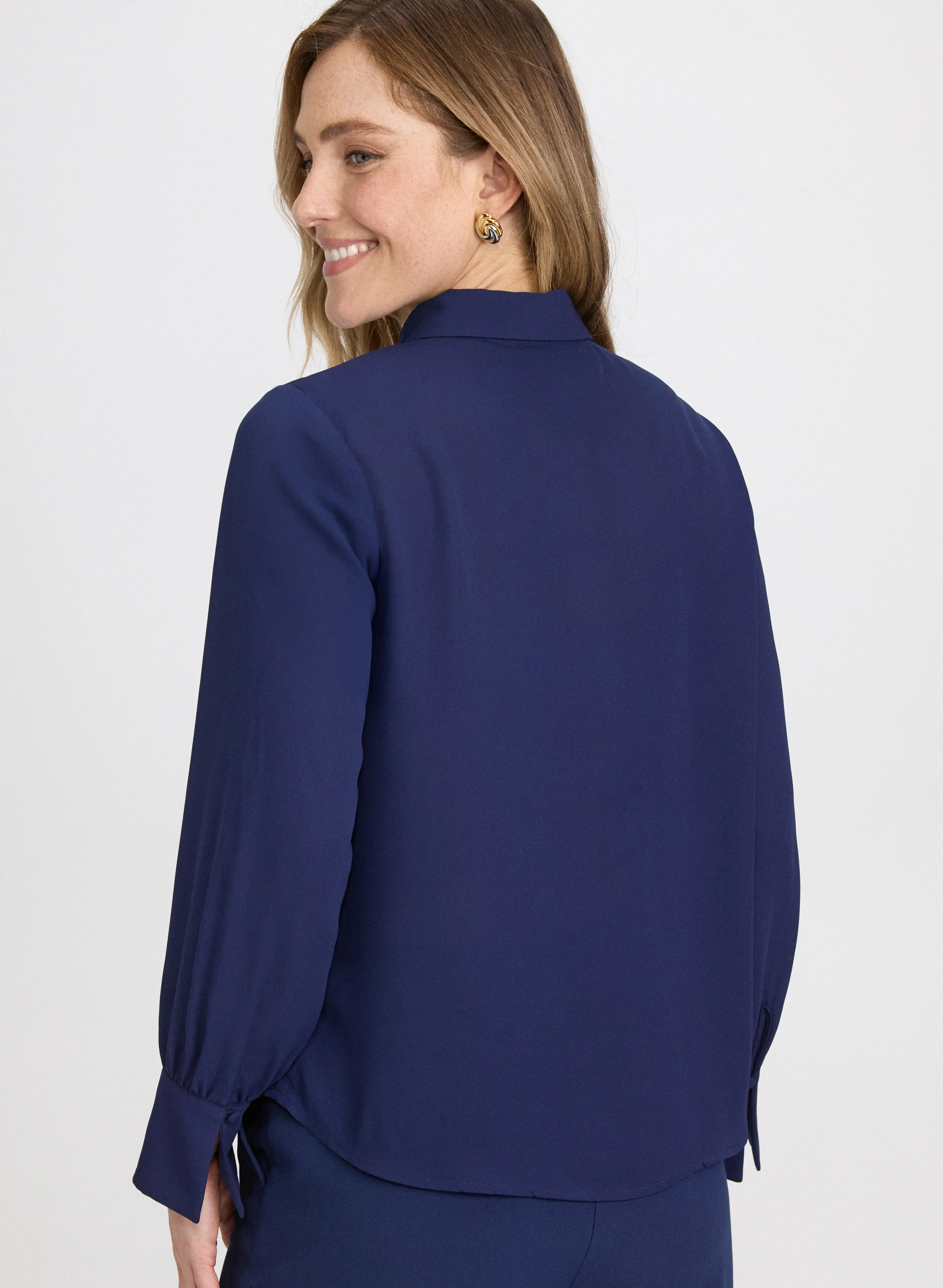Crepe Keyhole Blouse - Image 4