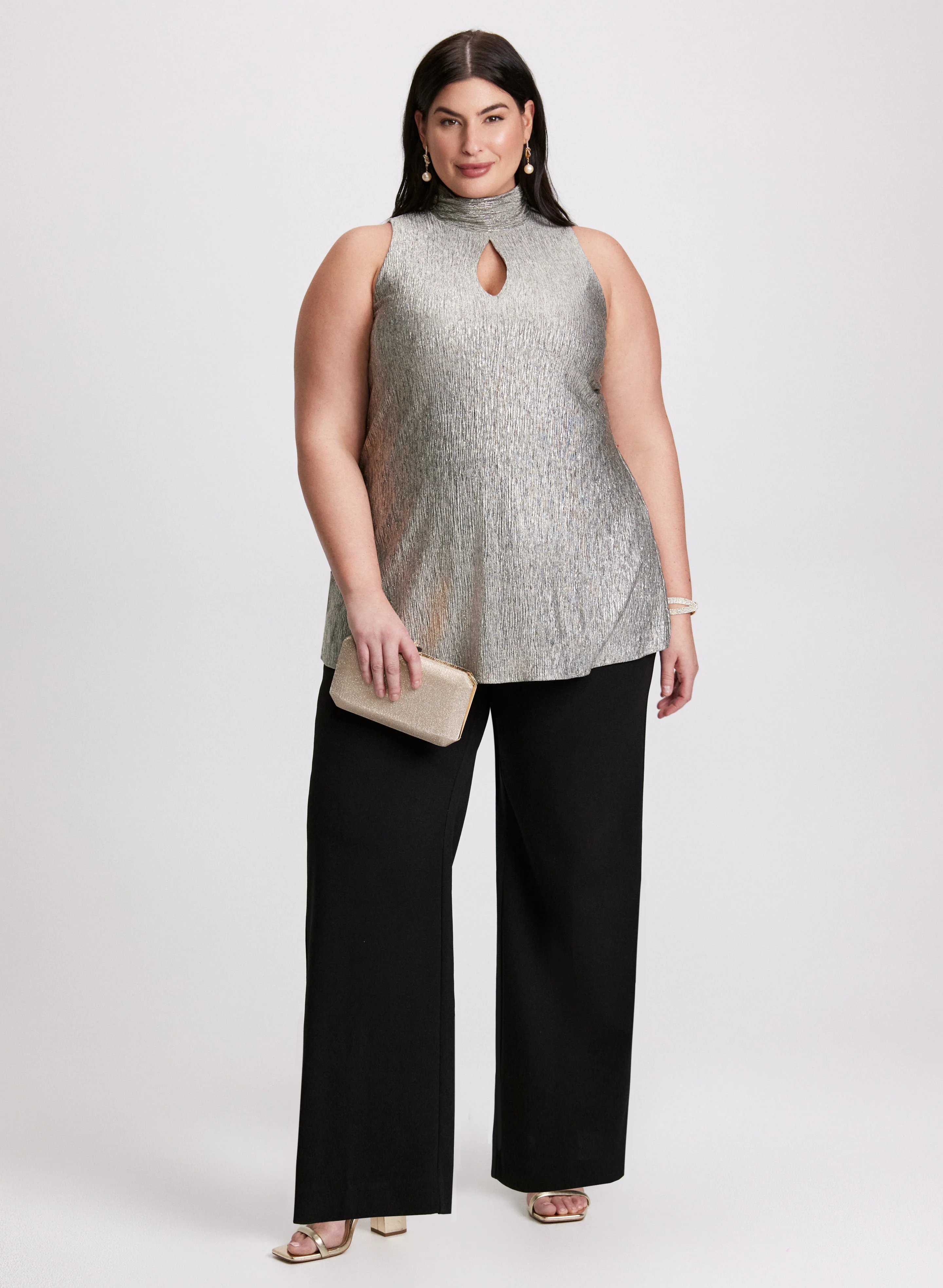 Crinkle Foil Knit Top - Image 3