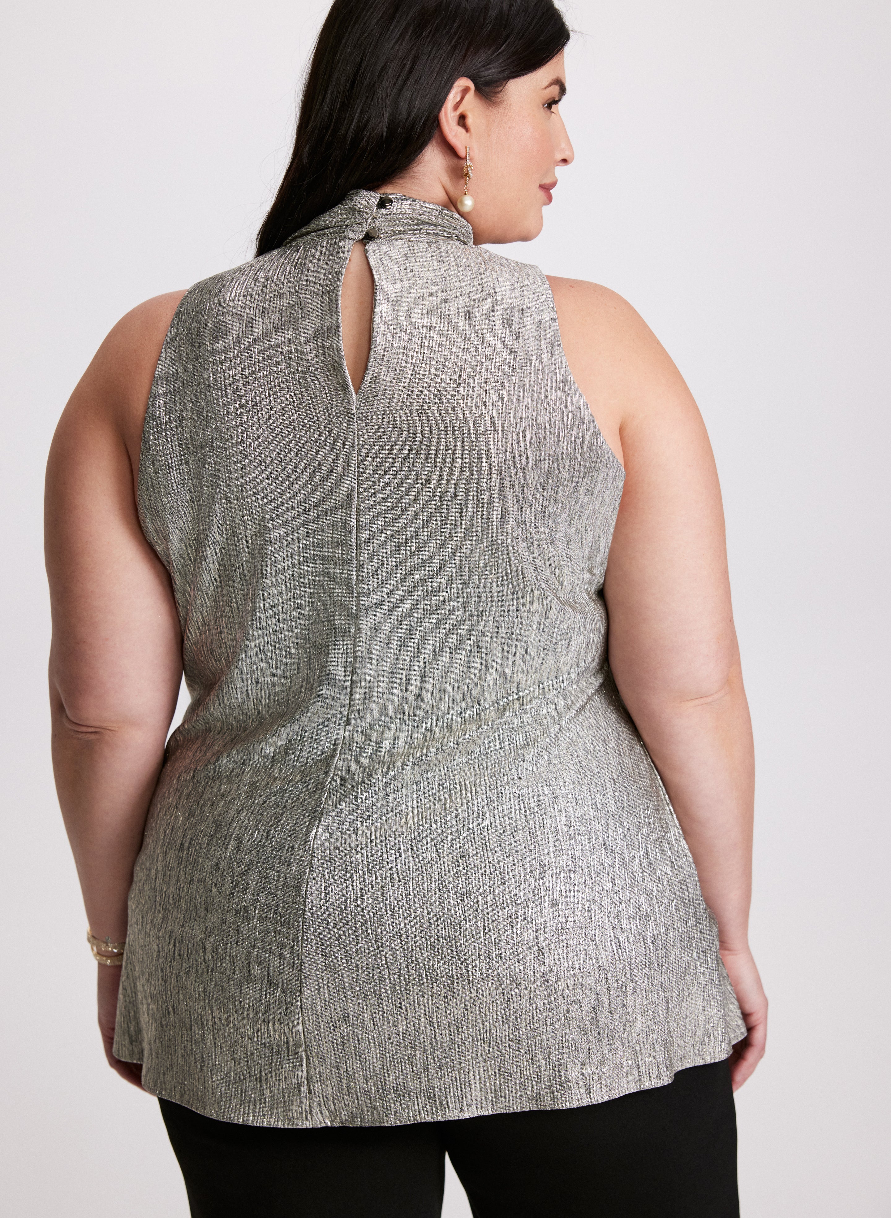 Crinkle Foil Knit Top - Image 5