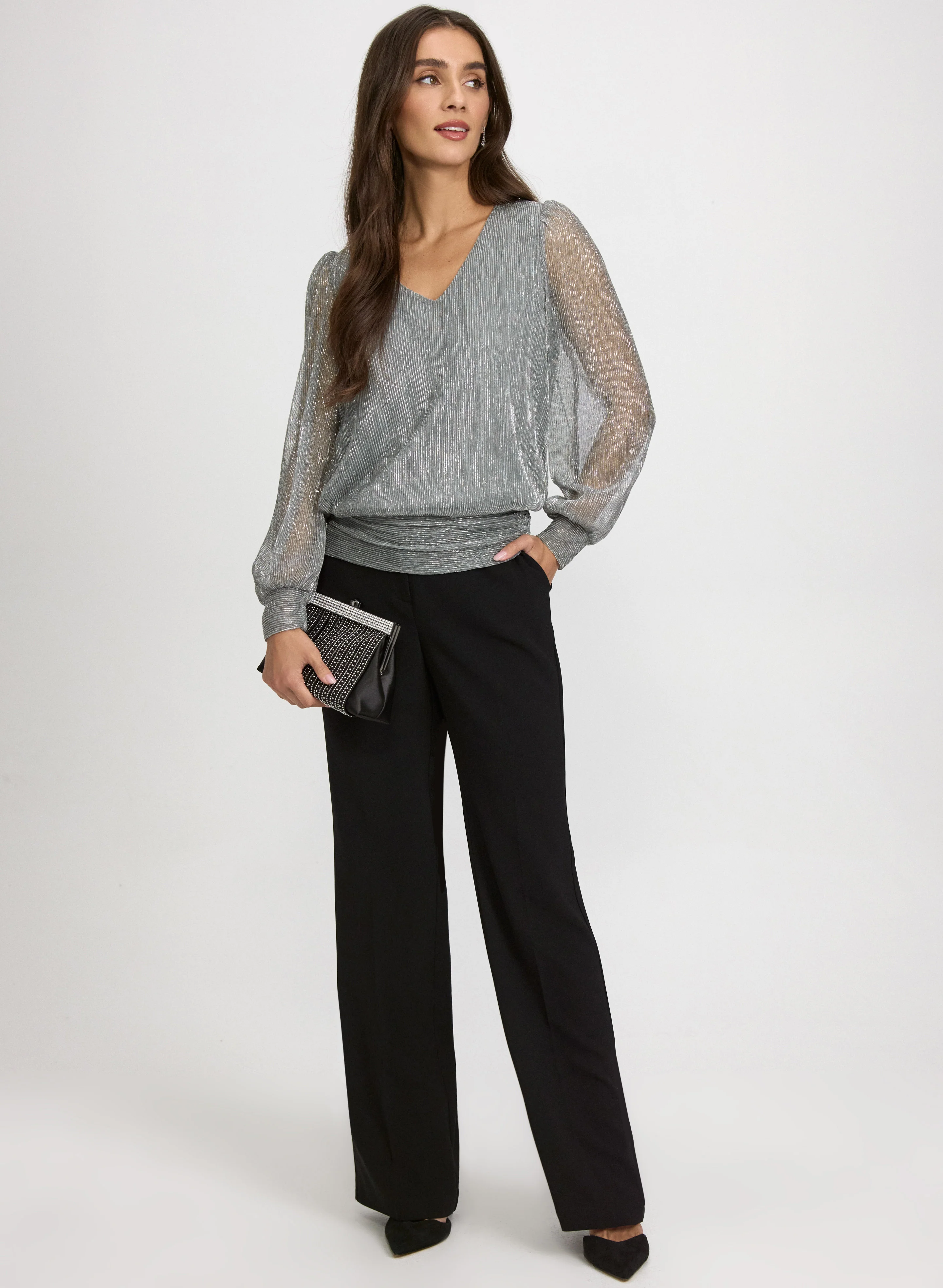 Crinkle Lurex Blouse - Image 3