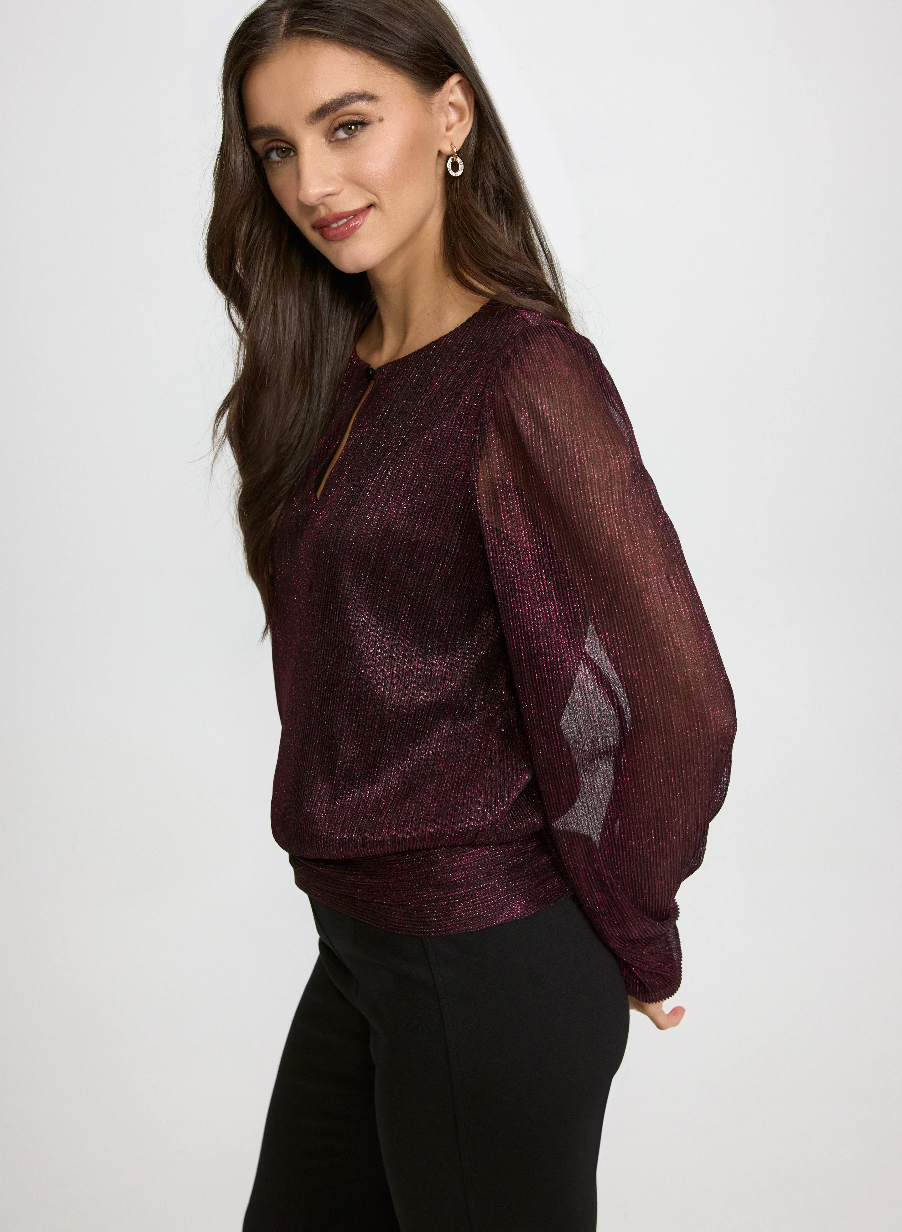Crinkle Lurex Blouse - Image 2