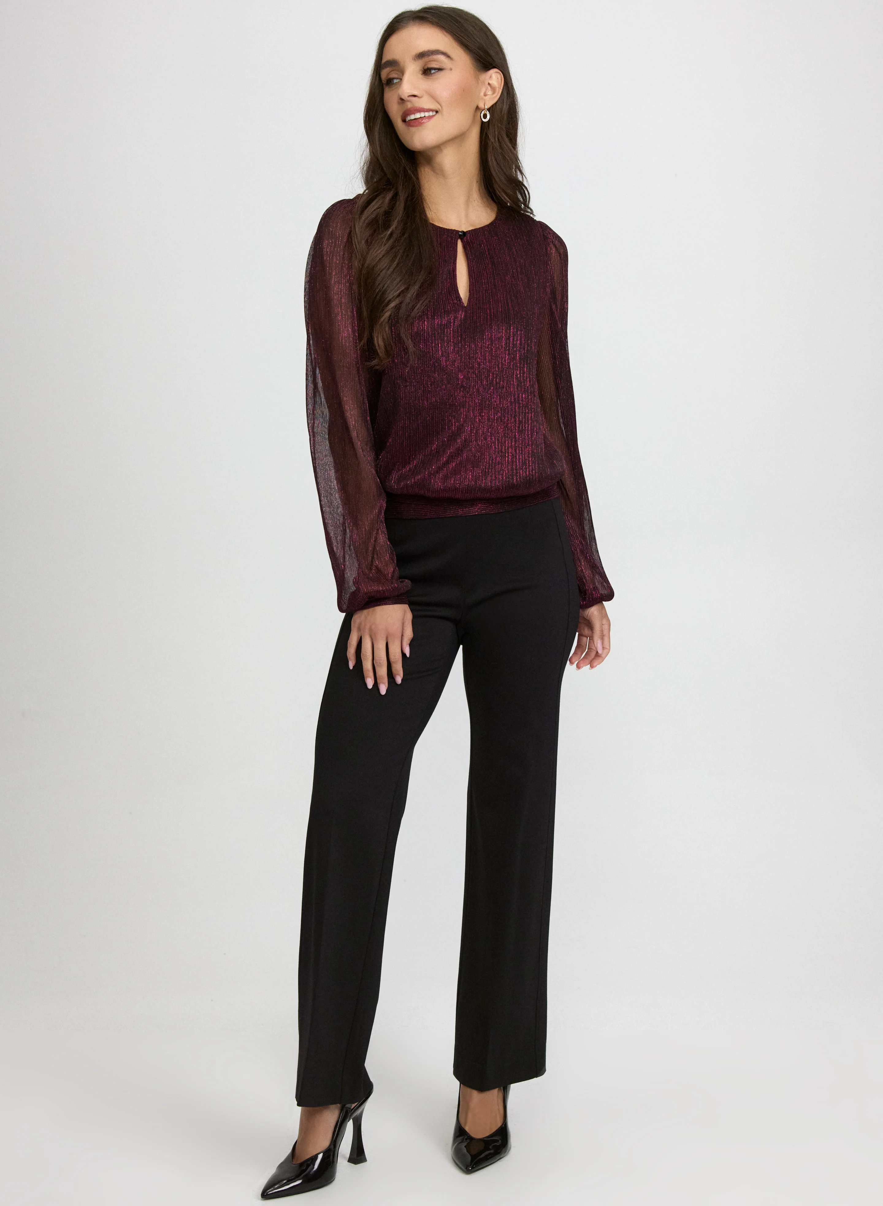 Crinkle Lurex Blouse - Image 3