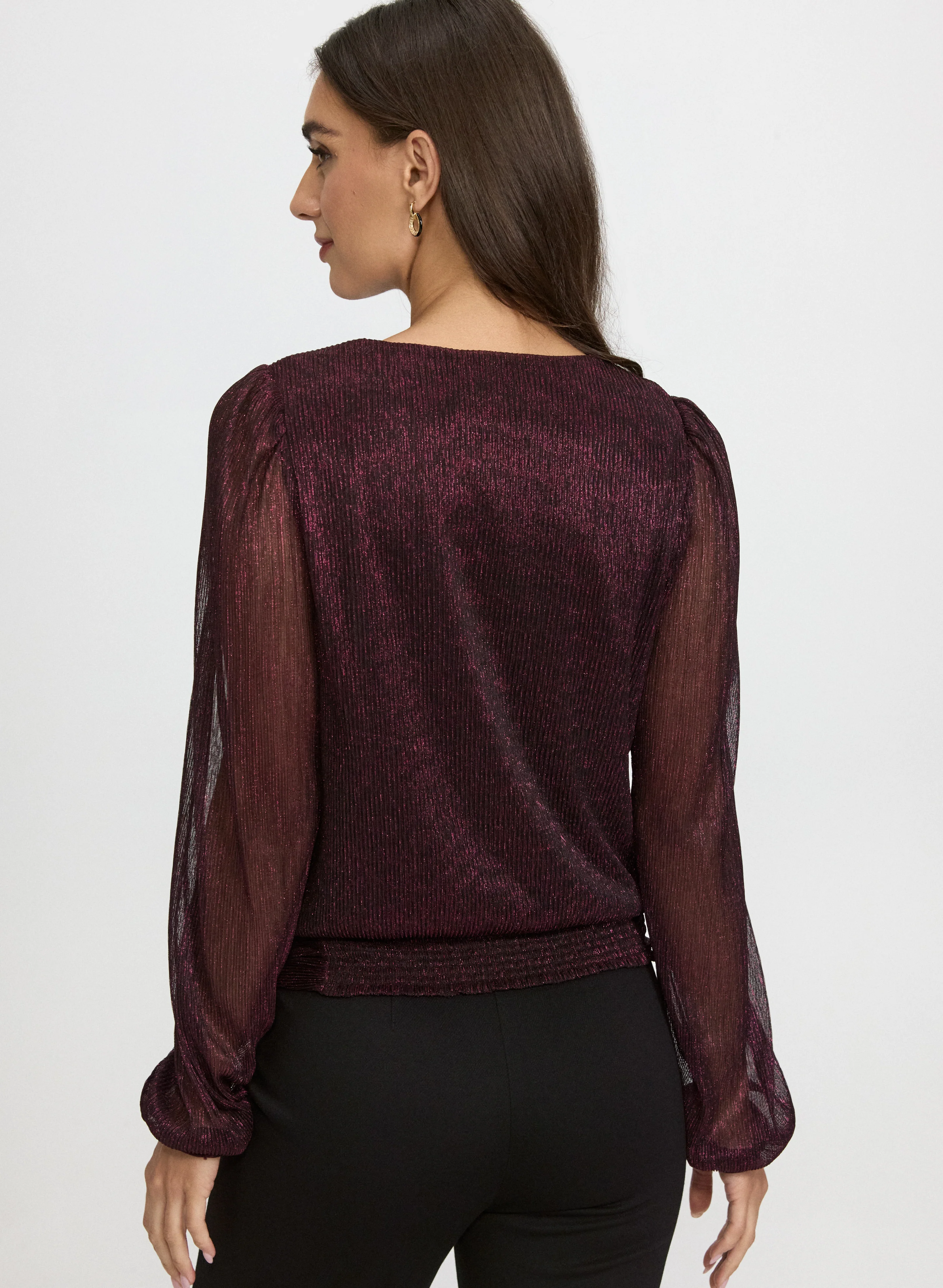 Crinkle Lurex Blouse - Image 4