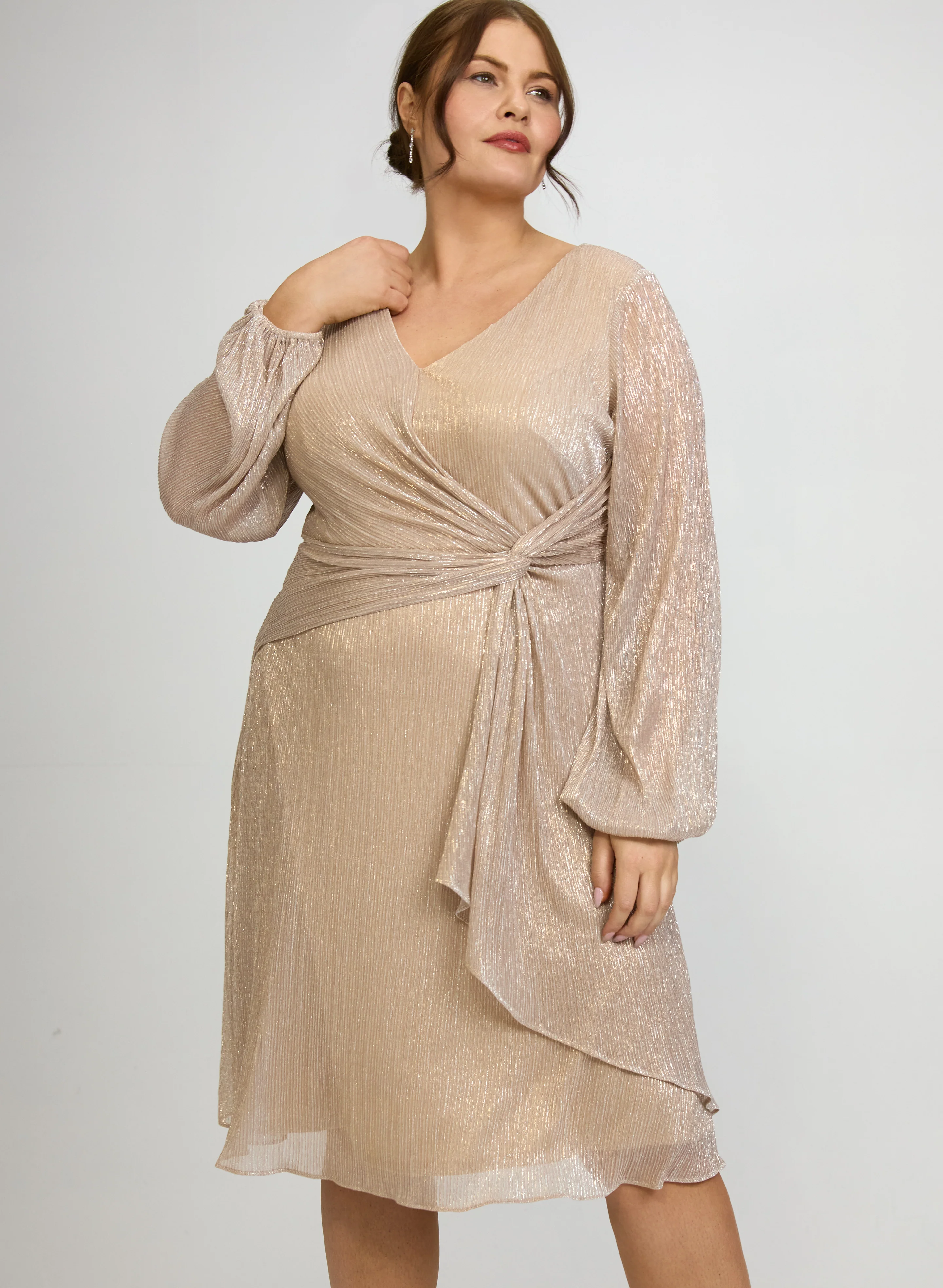Crinkle Metallic Dress - Image 2