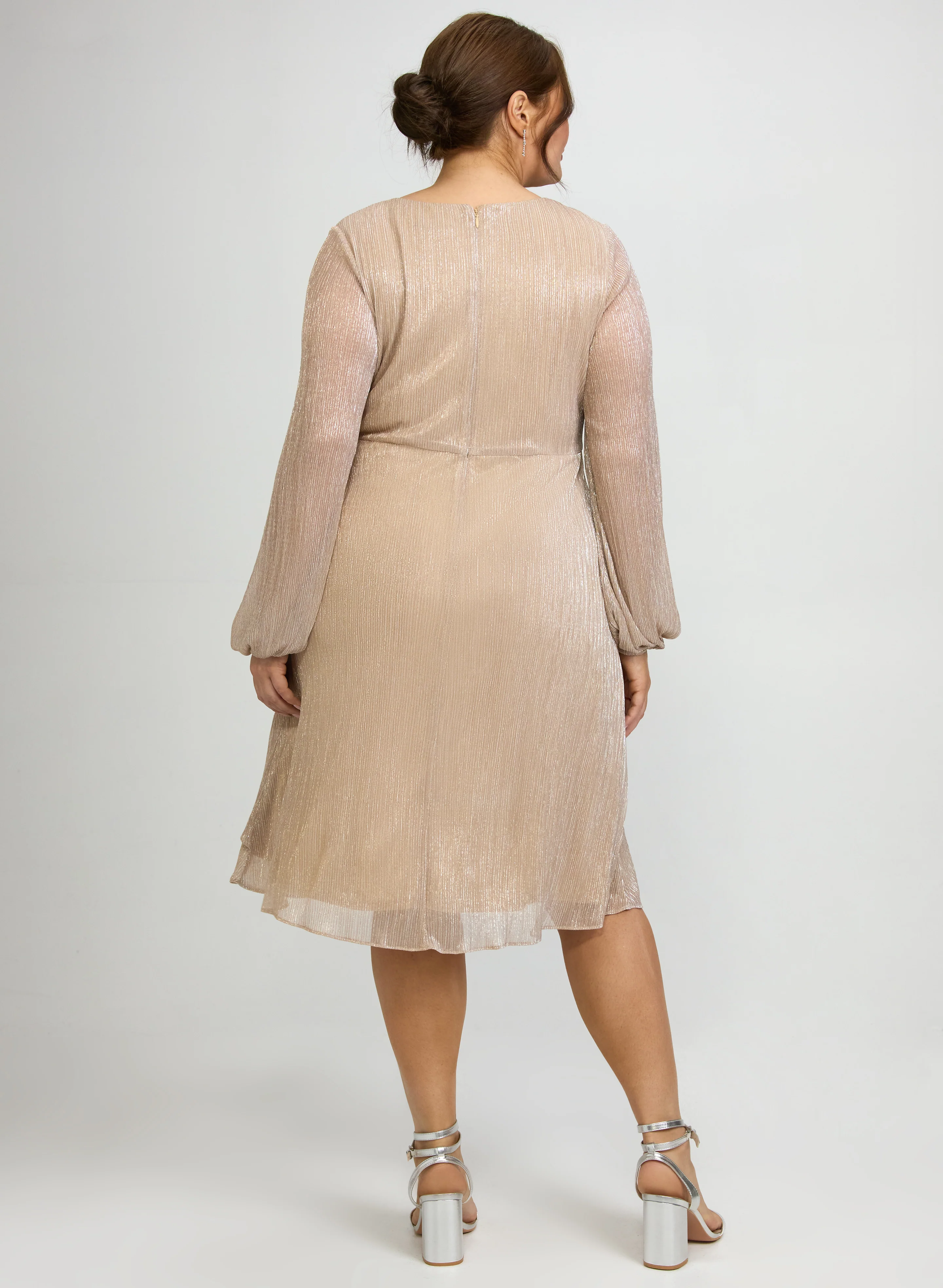 Crinkle Metallic Dress - Image 4