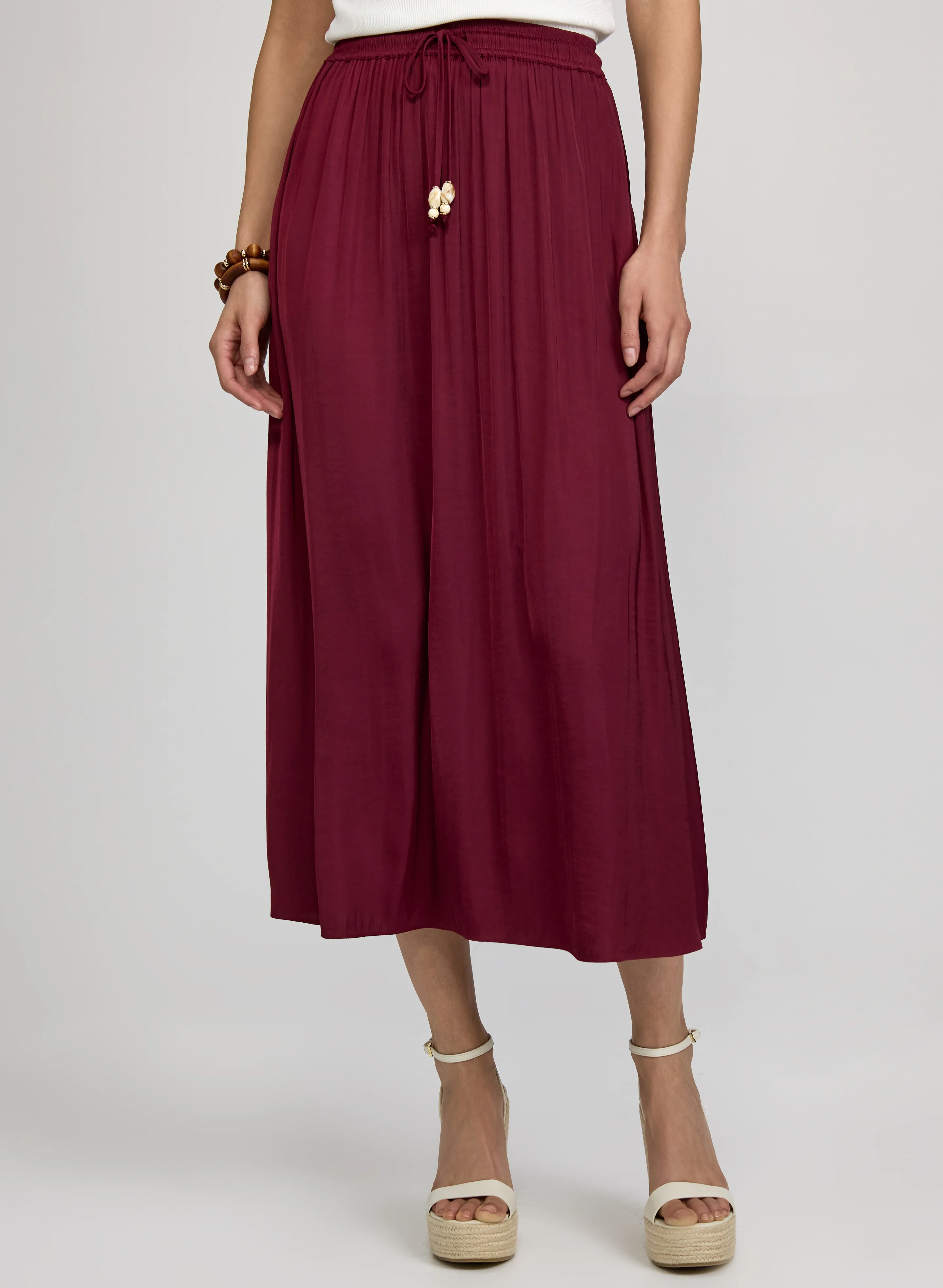 Crinkle Pull-On Maxi Skirt