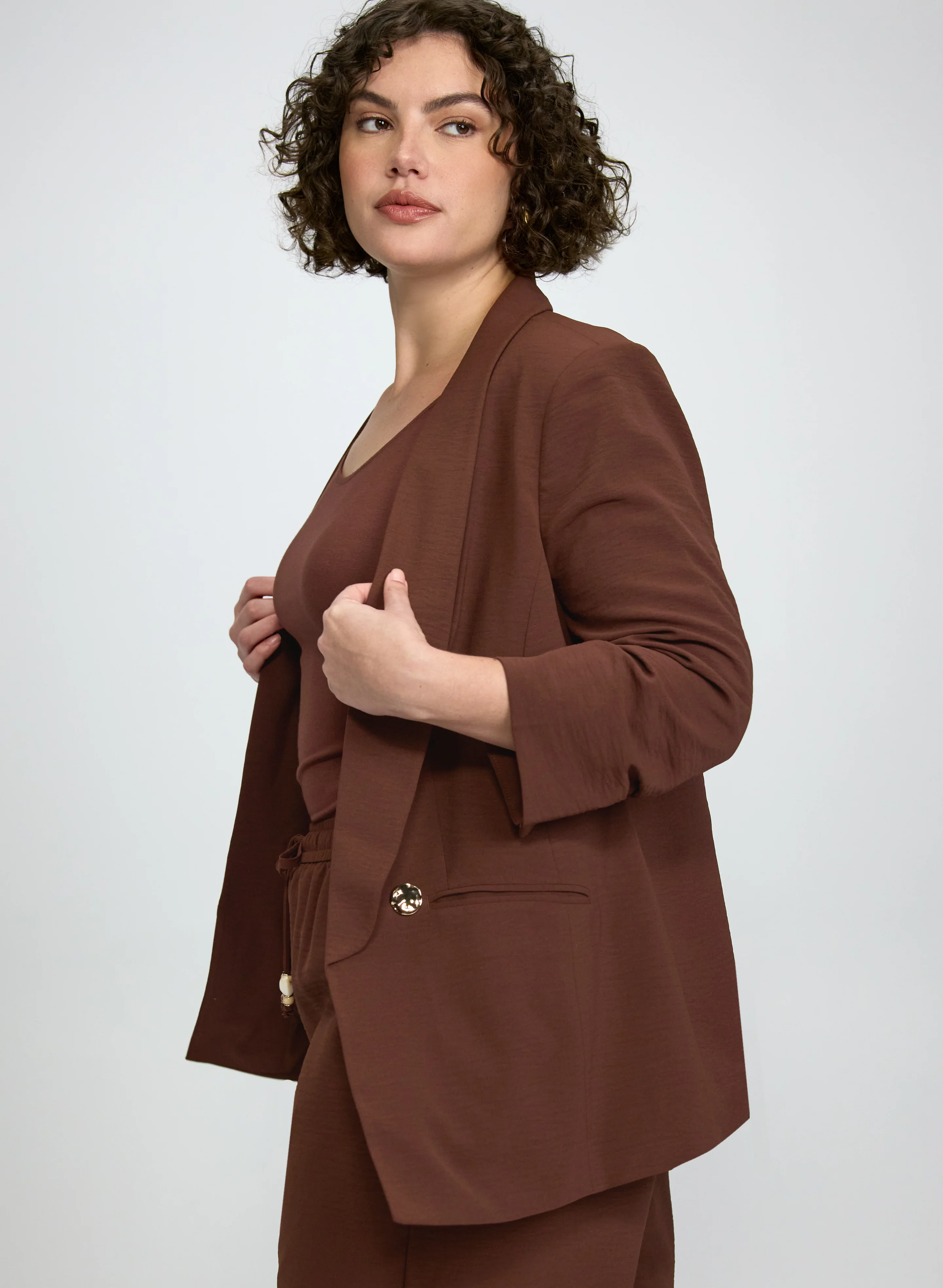 Crinkle Shawl Collar Jacket - Image 5