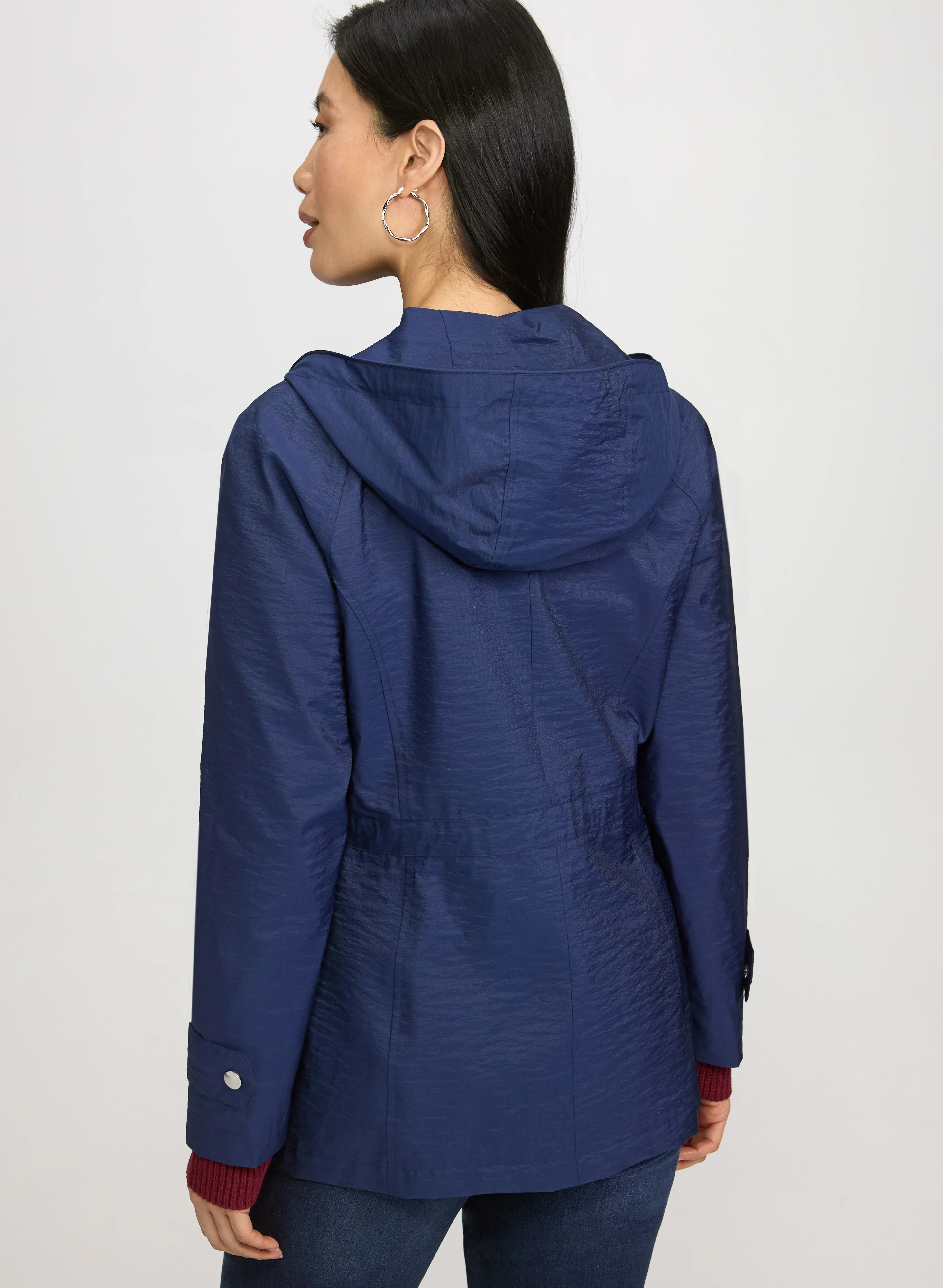 Crinkle Zip Rain Coat - Image 4