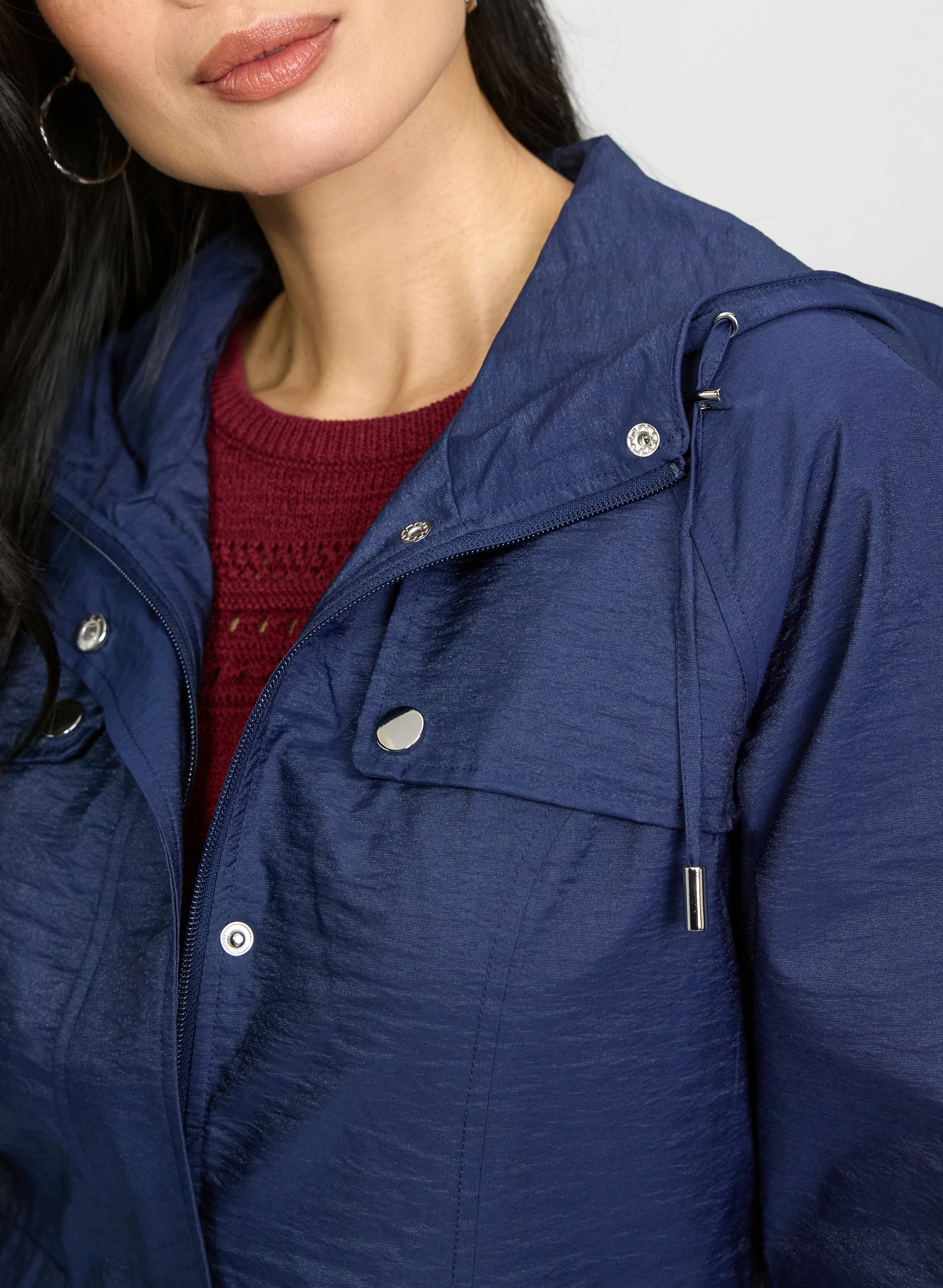 Crinkle Zip Rain Coat - Image 5