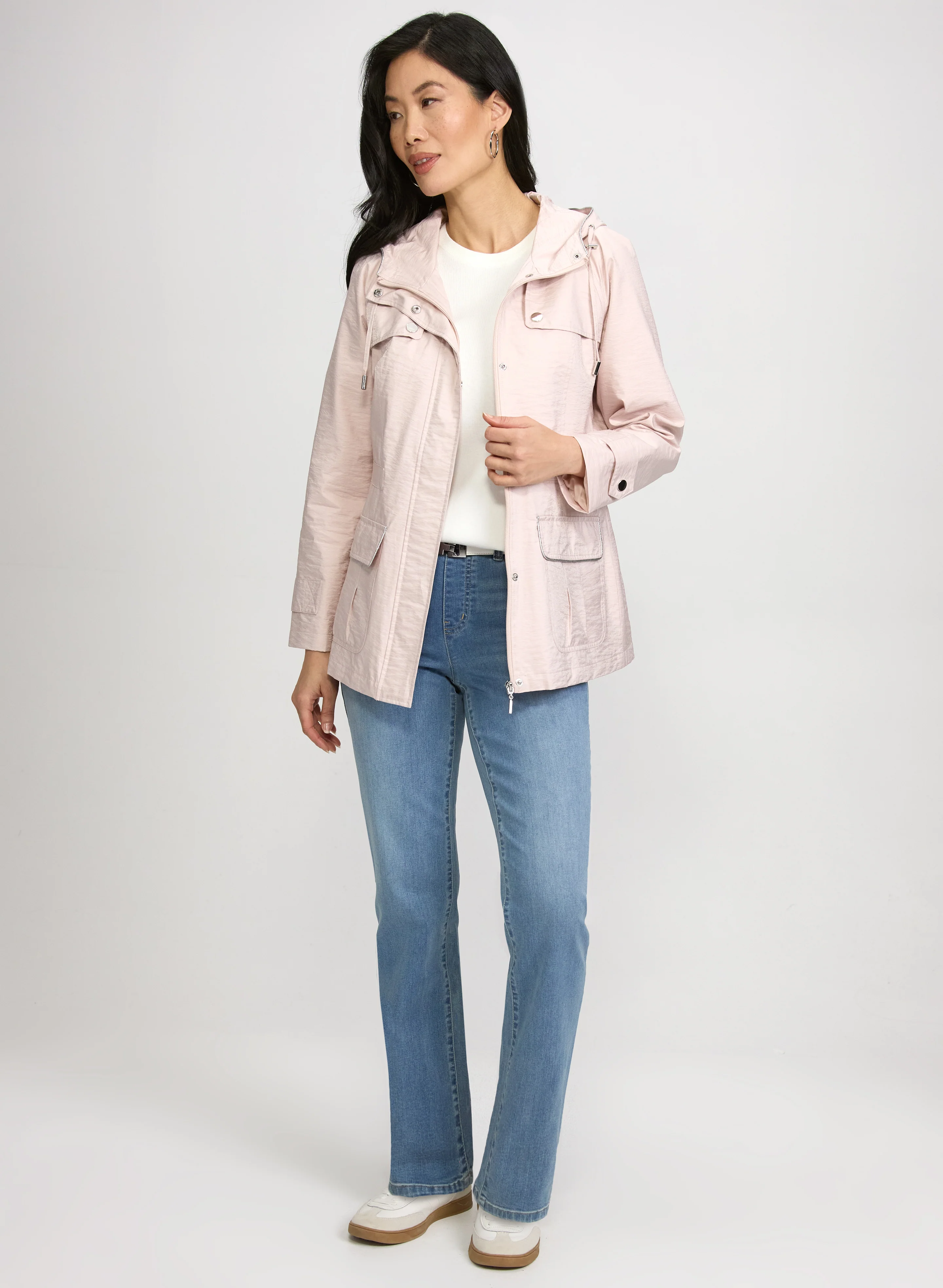 Crinkle Zip Rain Coat - Image 3