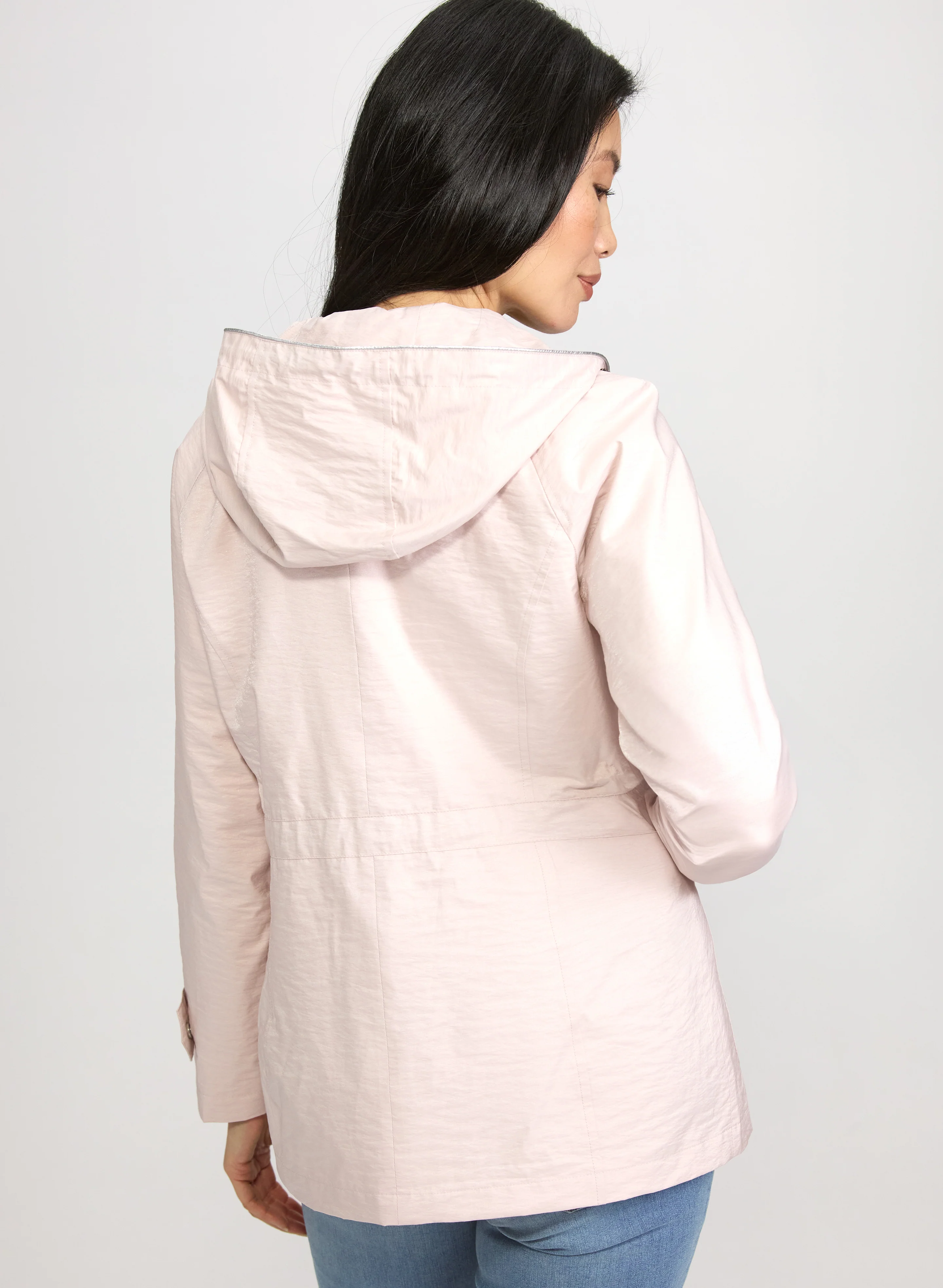Crinkle Zip Rain Coat - Image 4