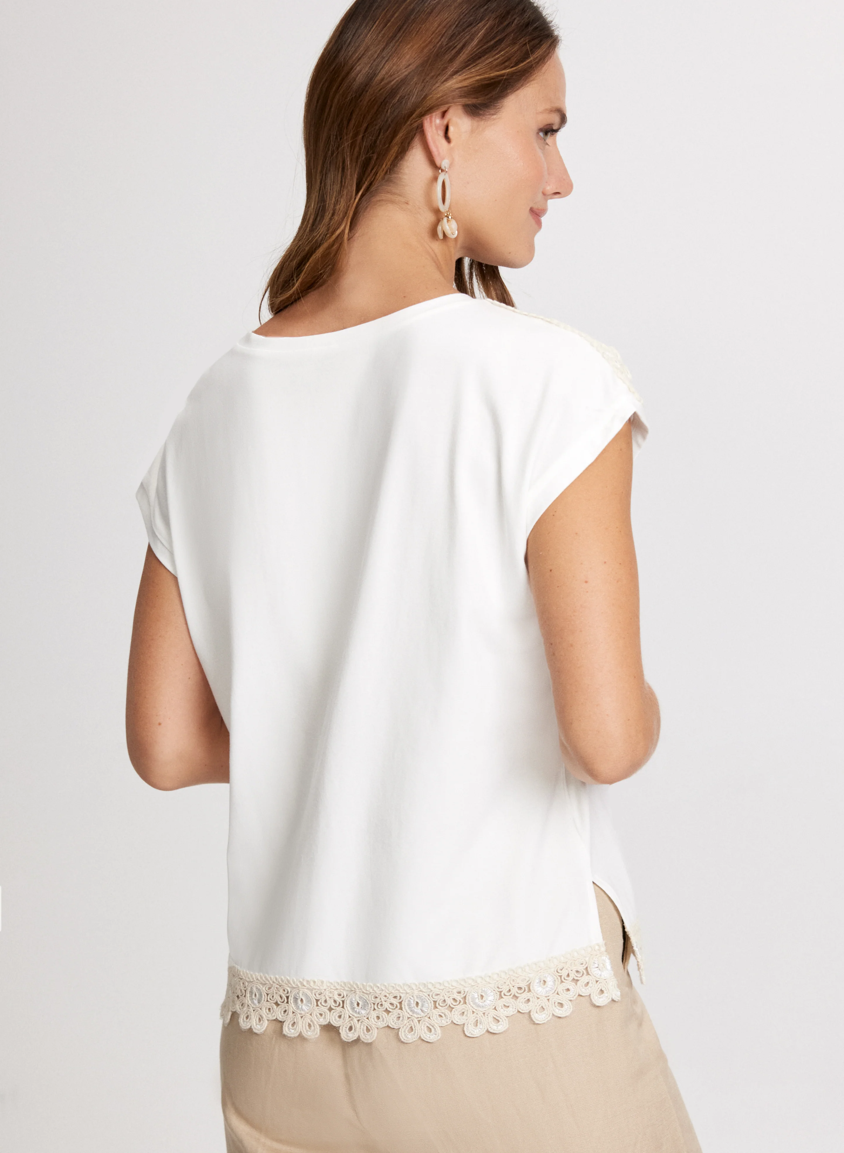 Crochet Hem T-Shirt - Image 4