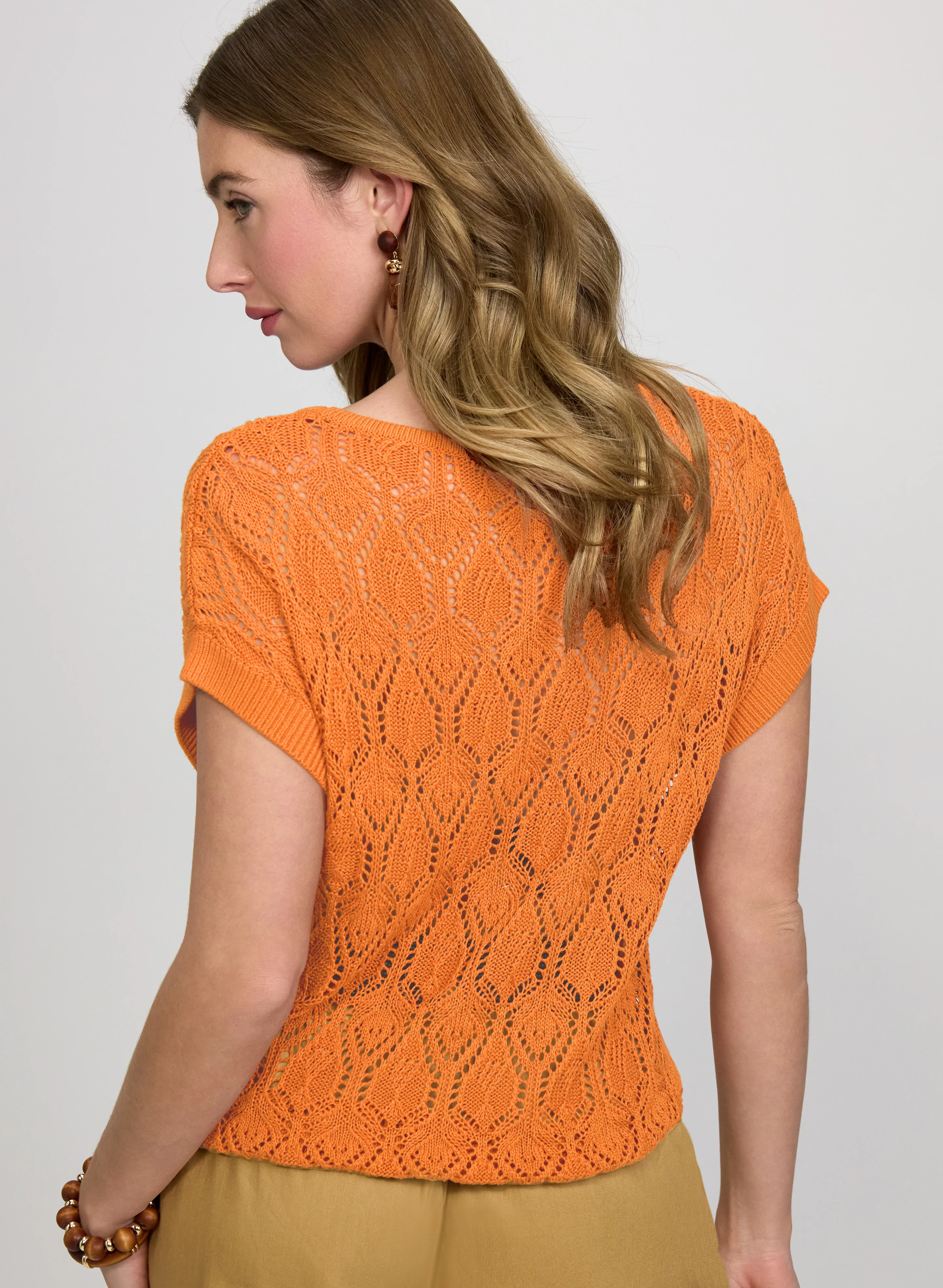 Crochet Short Sleeve Pullover - Image 4