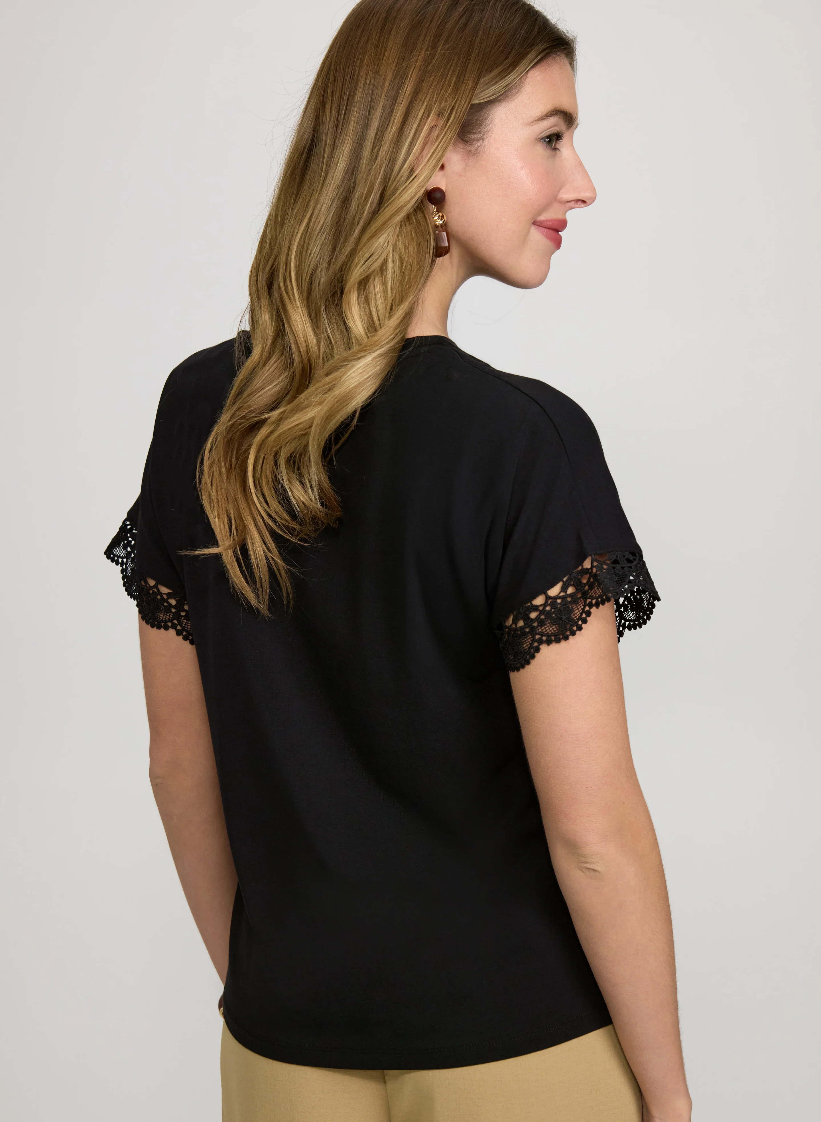 Crochet Trim T-Shirt - Image 4