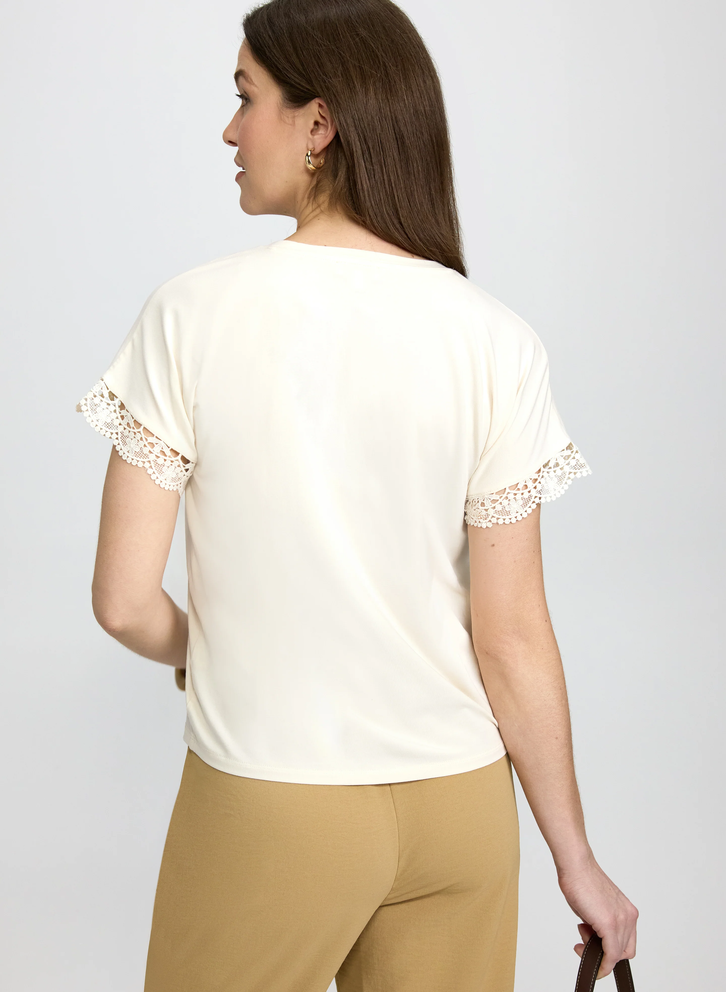 Crochet Trim T-Shirt - Image 4