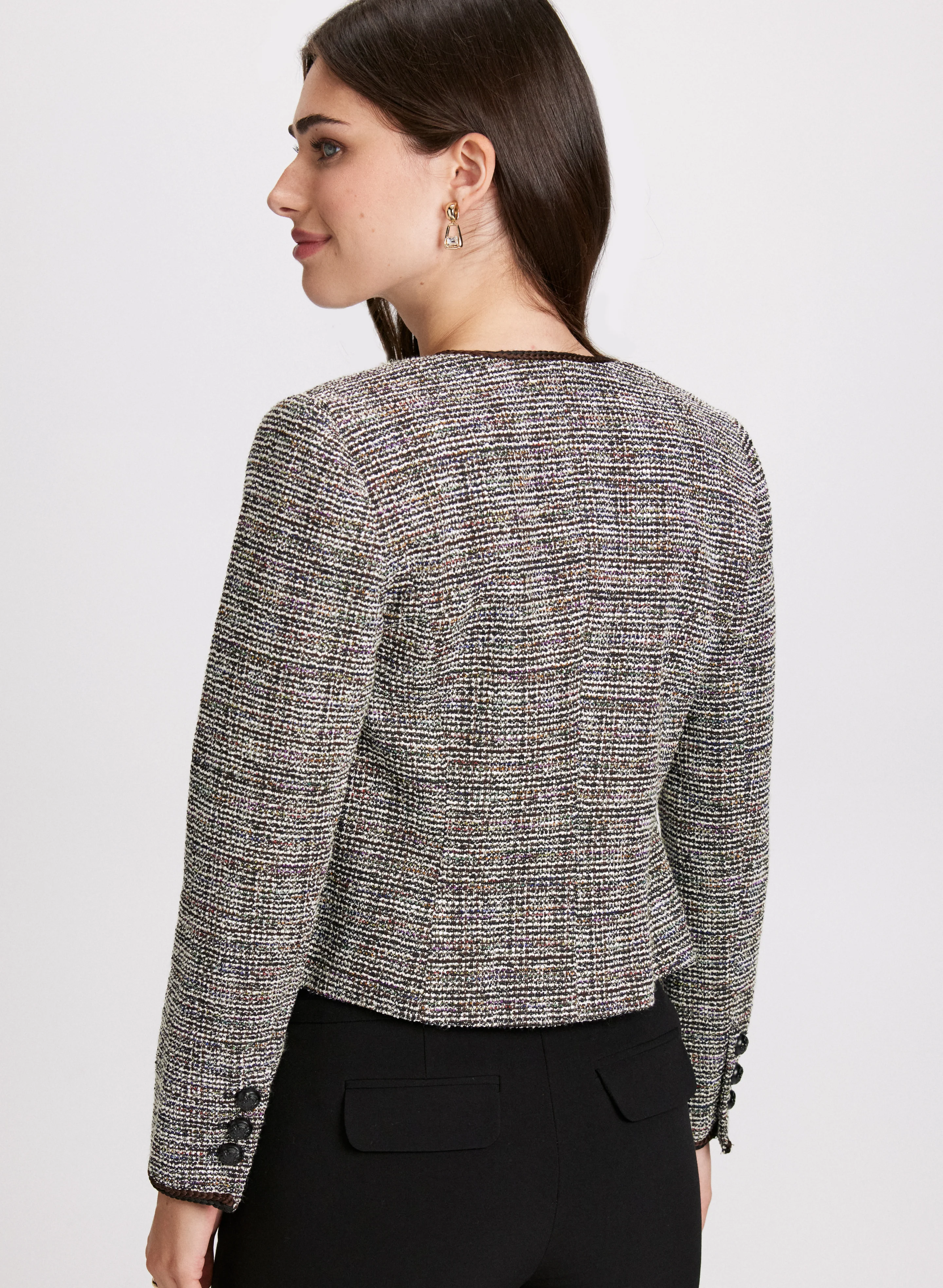 Cropped Bouclé Jacket - Image 2