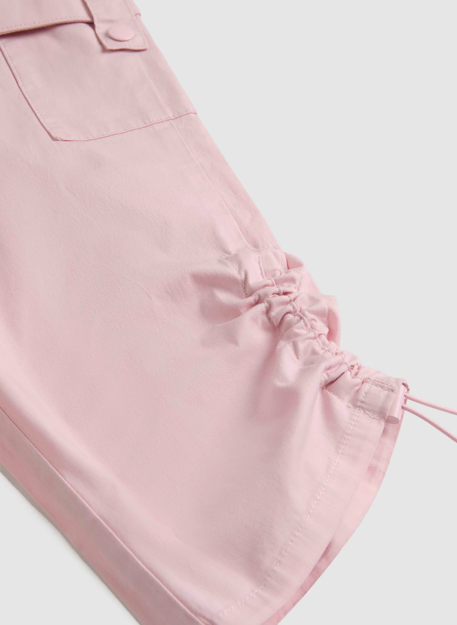 Cropped Drawstring Hem Cargo Pants - Image 7