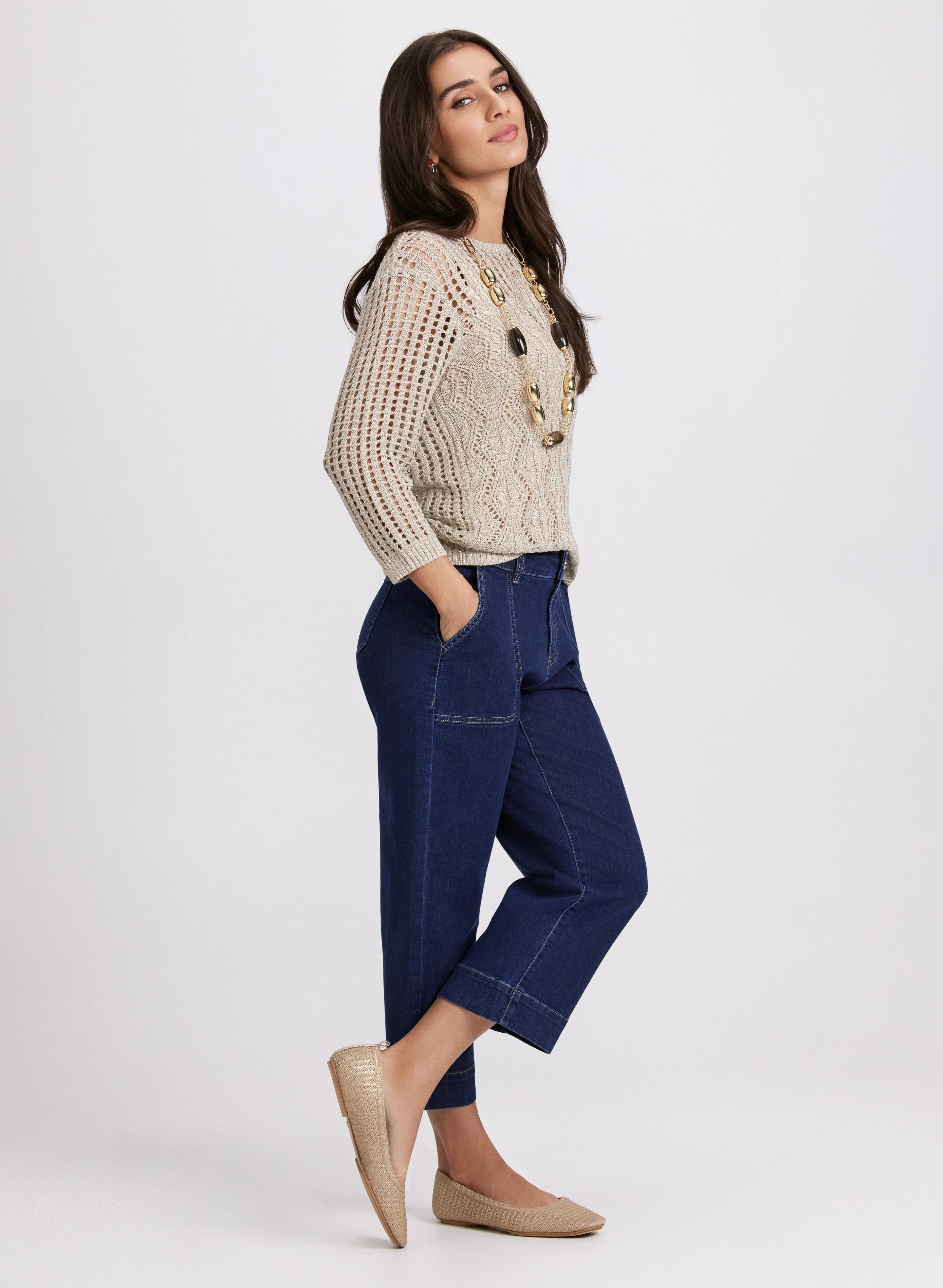 Cropped Wide-Leg Jeans - Image 4